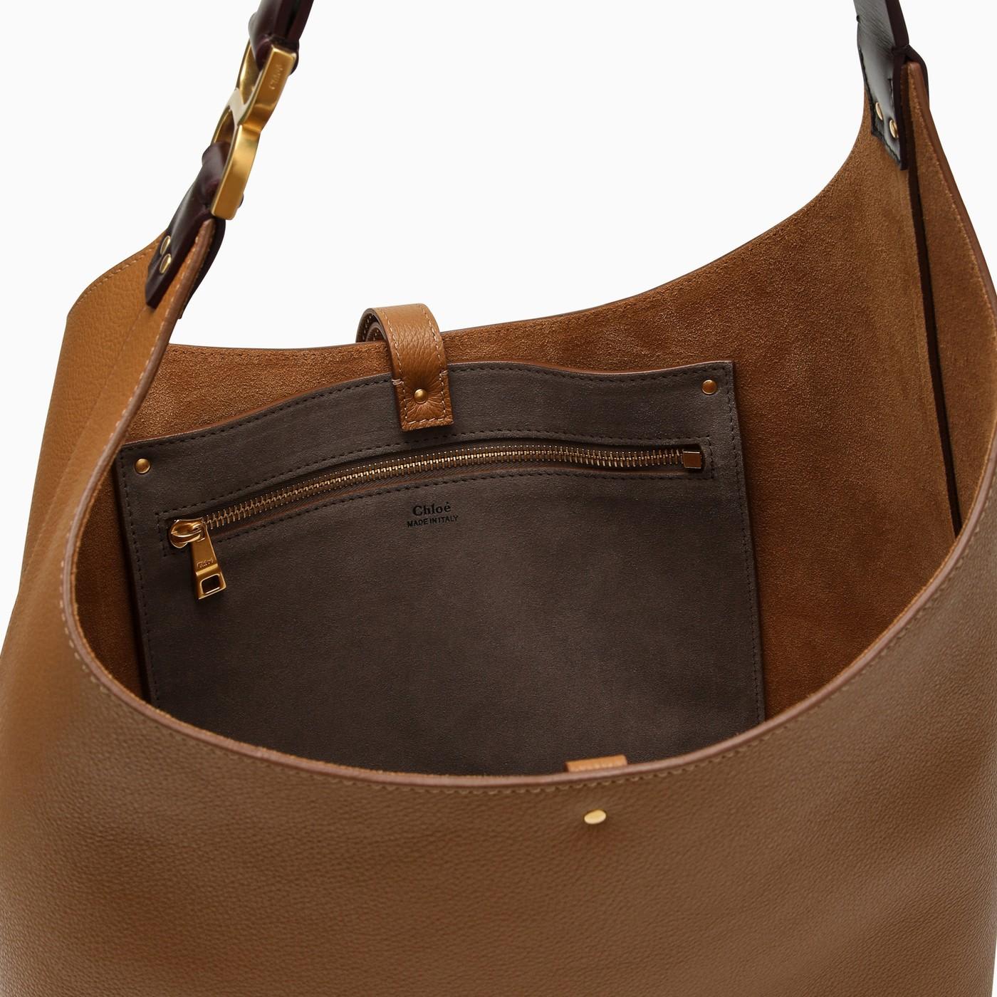 Shop Chloé Mercie Brown Leather Hobo Bag