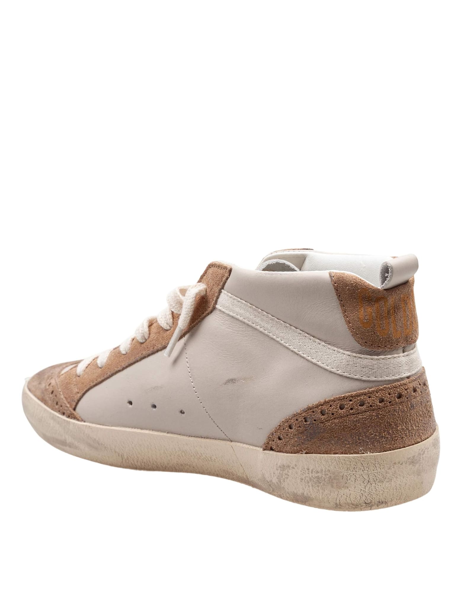Golden Goose Mid Star Sneakers In Leather And Suede Color Grey/light Brown In Brown