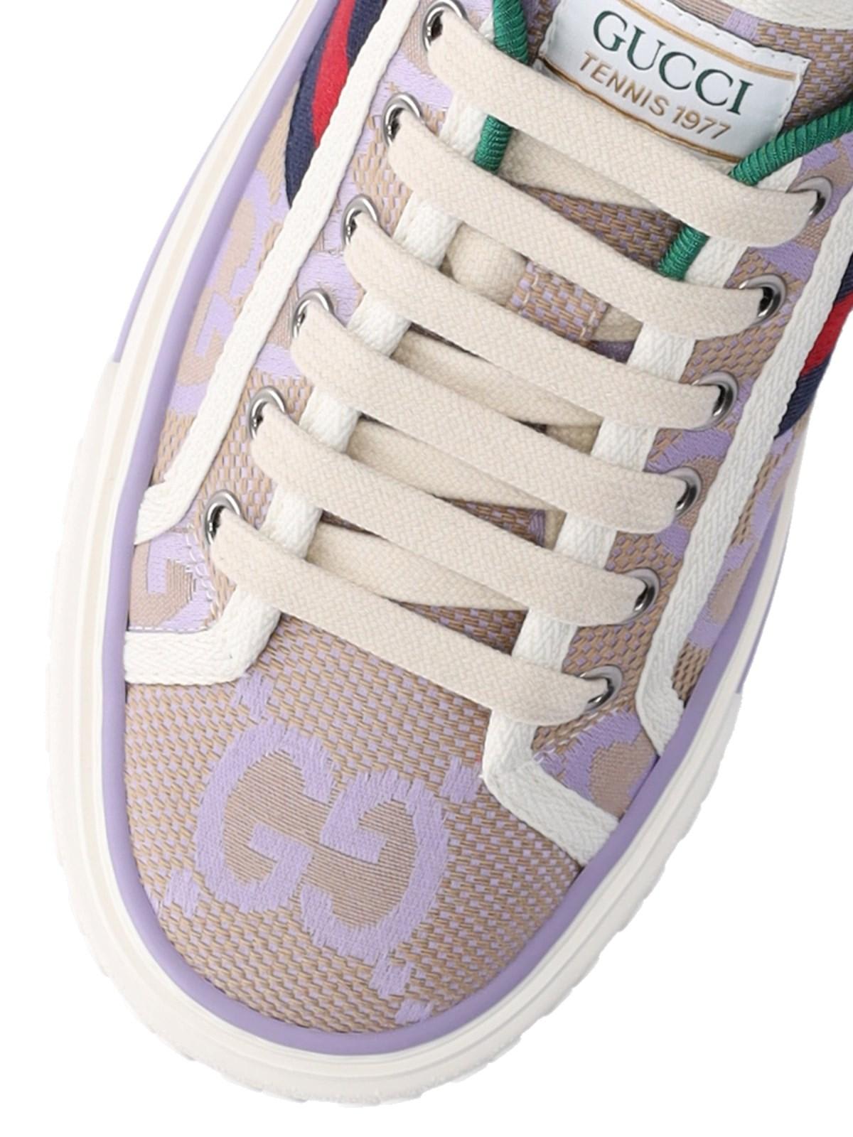 Gucci Tennis 1977 printed canvas slip-on sneakers - Women - Beige Sneakers - IT34