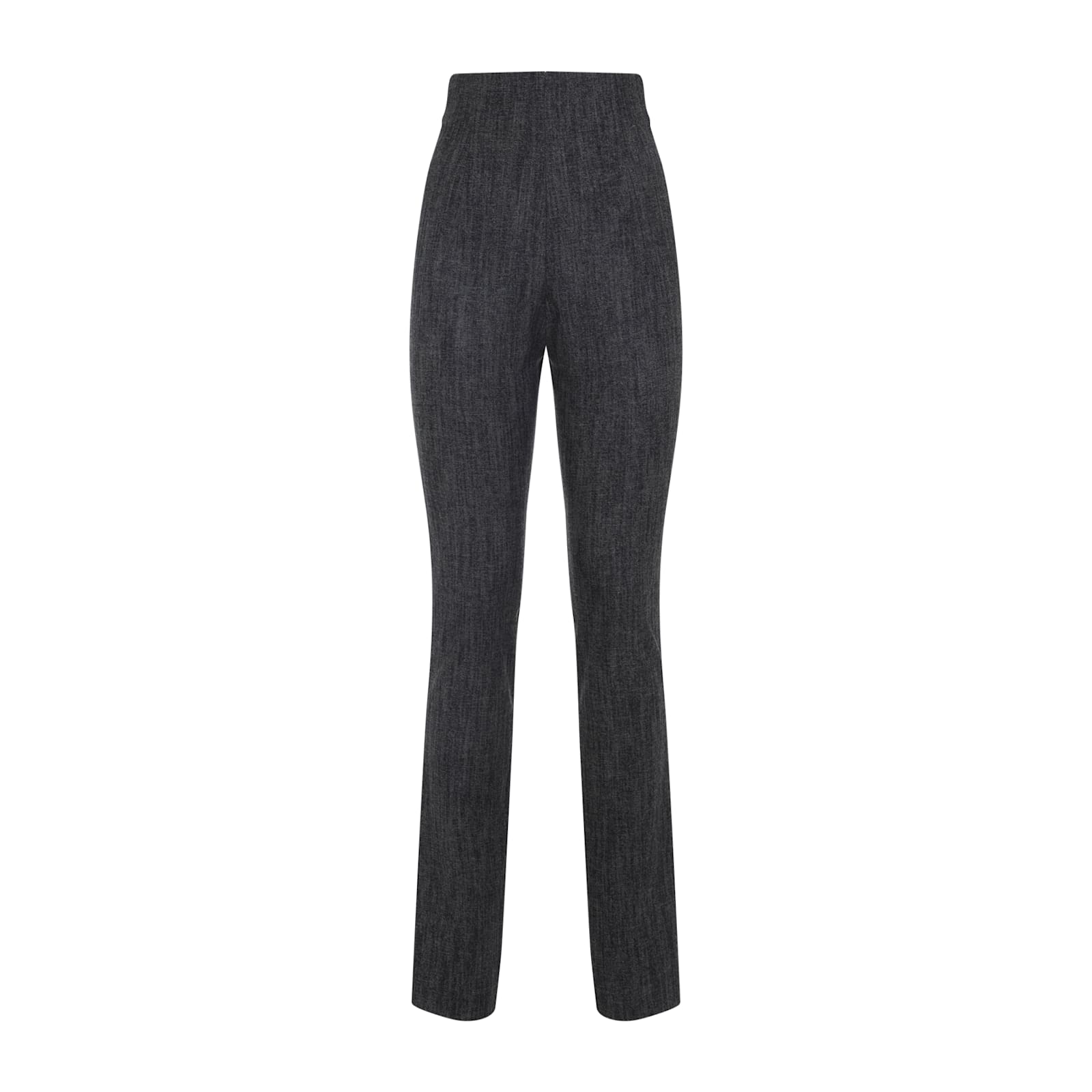 Alberta Ferretti High Waist Slim Fit Wool Trousers In Gray