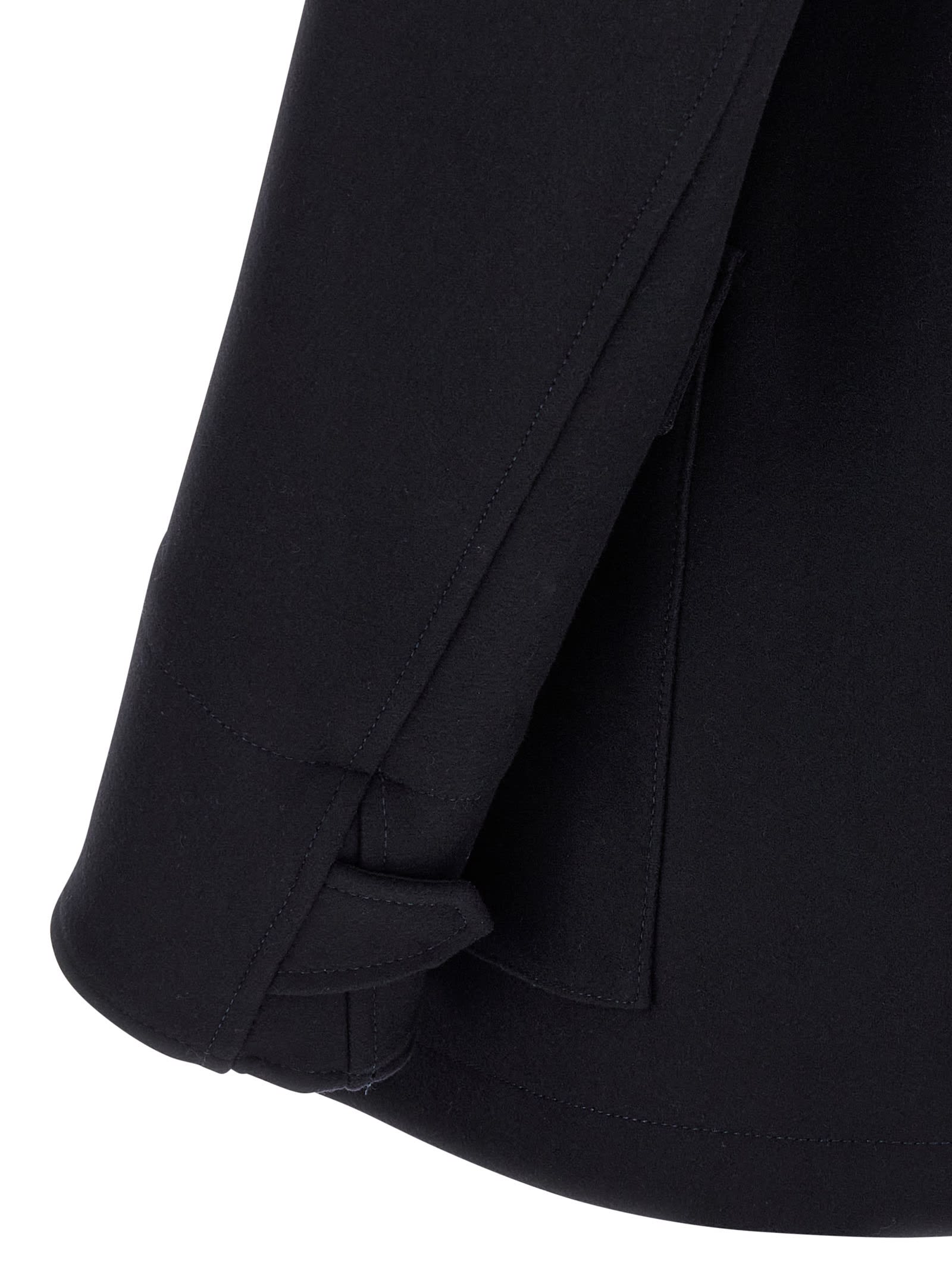 Dsquared2 Wool Coat With Button Detailing And Pockets In Black