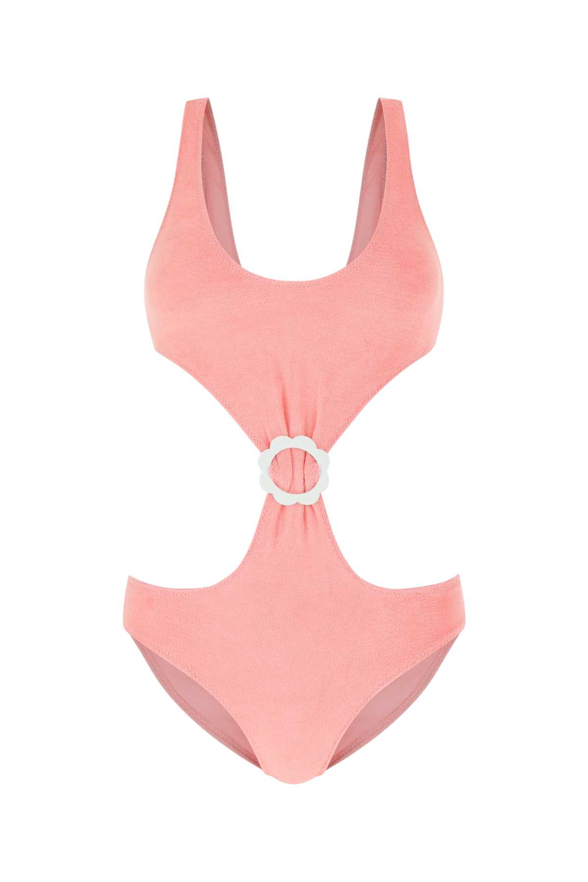 Pink Stretch Terry Scallop Trikini