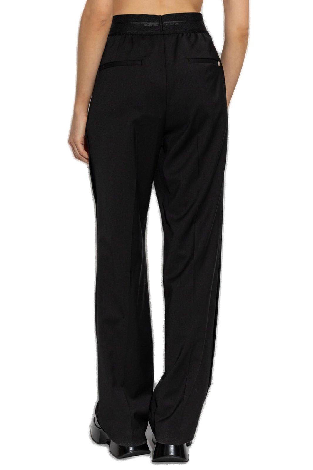 Helmut Lang Tapered Wool Twill Straight Leg Pants In Black