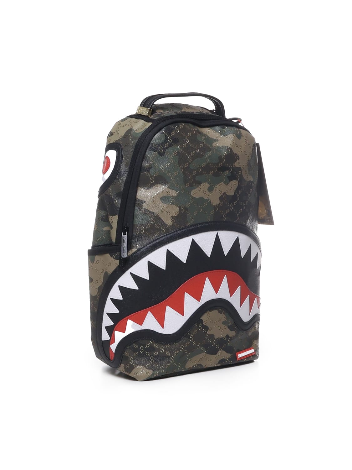 SPRAYGROUND: Shark Shape Check Savage Backpack - Military