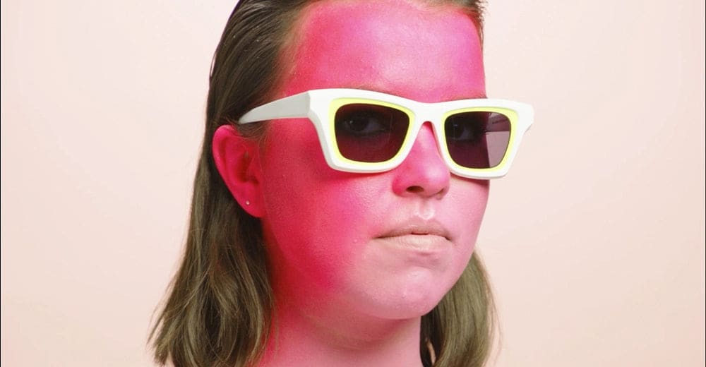 Theo Eyewear Sunglasses In White/fluo Yellow