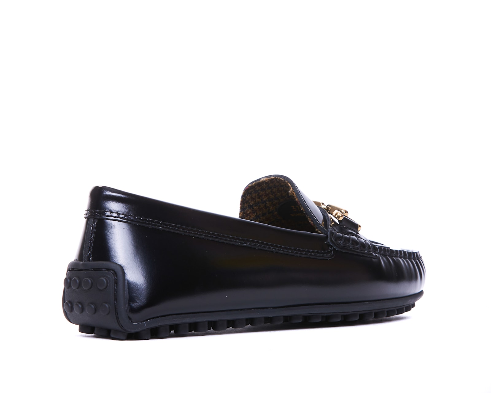 Shop Tod's Leather City Gommino Loafers In Black