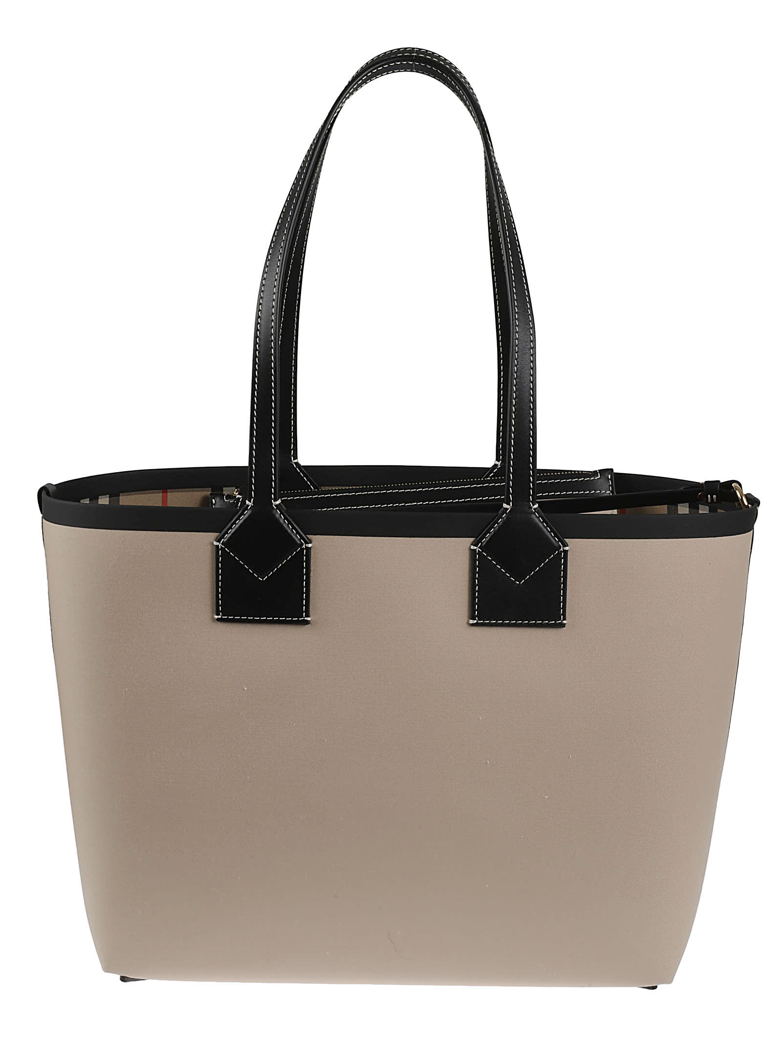 Burberry Logo Print Tote Bag In Beige ModeSens