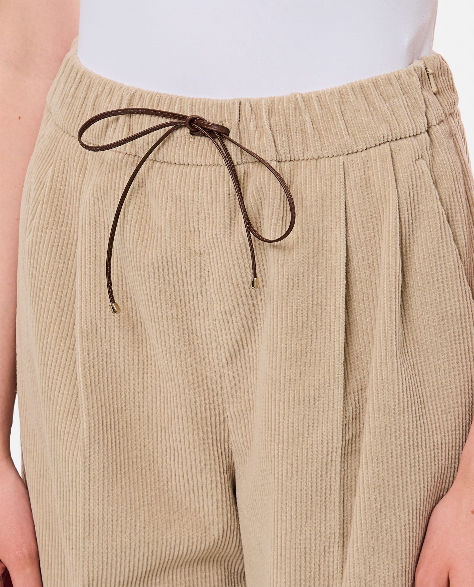 Shop Max Mara Lerici Corduroy Pants In Beige