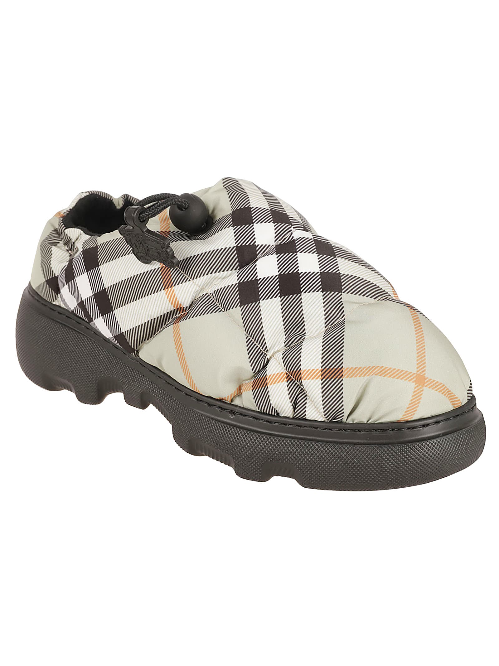 Shop Burberry Fabric Rubber Sole Sneakers In Light Sage Ip Check