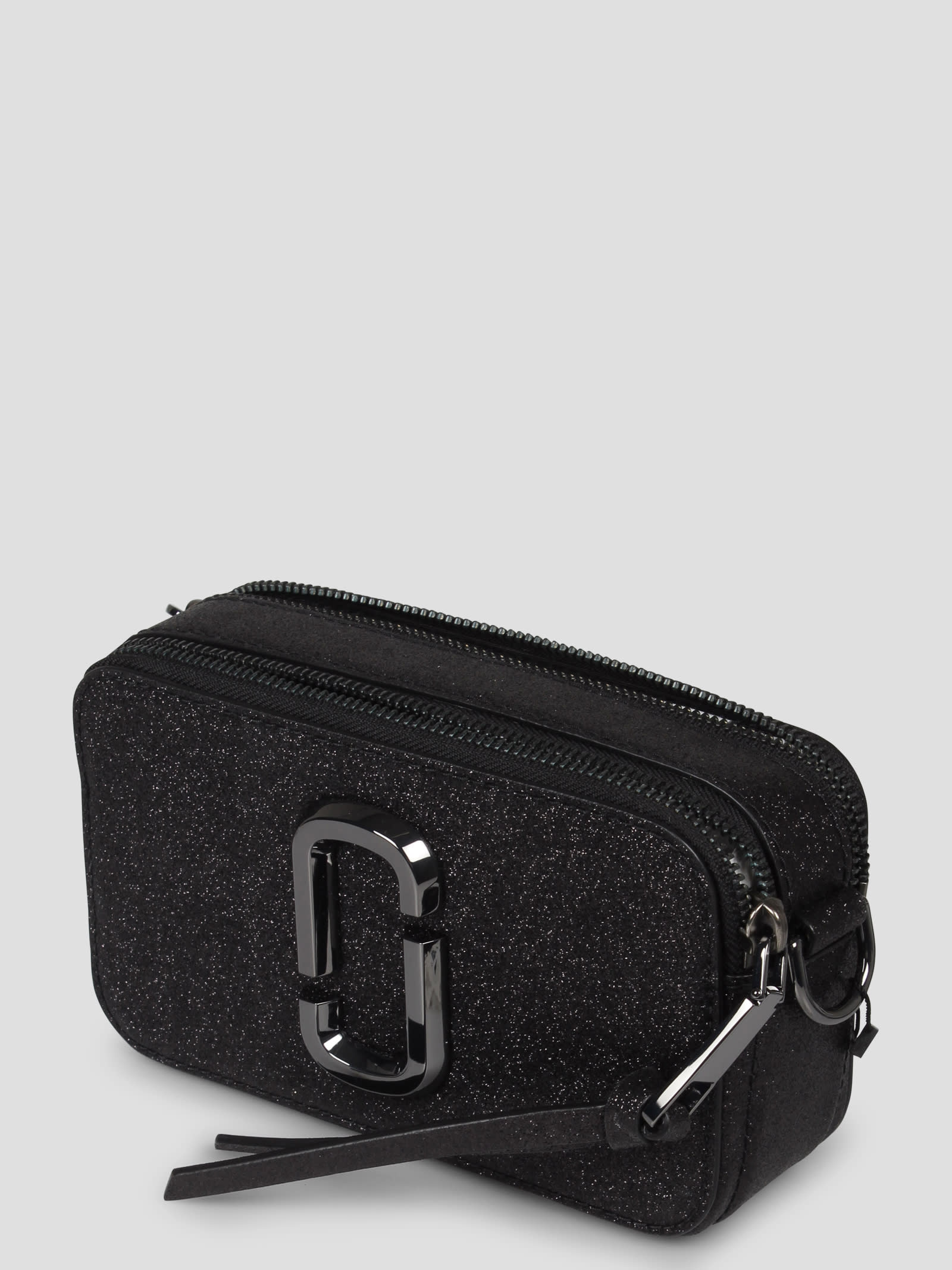 Shop Marc Jacobs The Snapshot Glitter Bag In Black