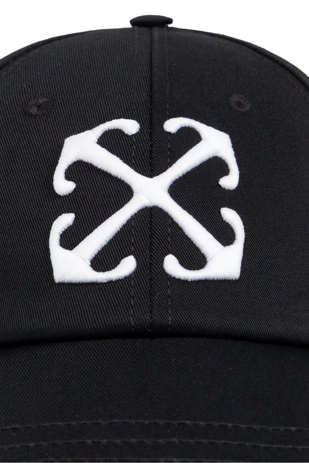 Shop Off-white Logo Embroidered Baseball Cap In Black/white