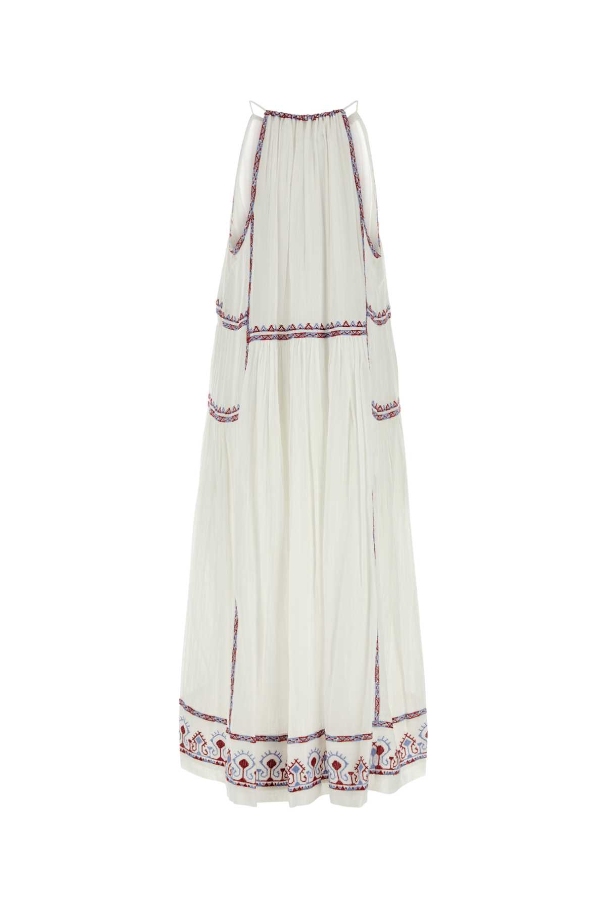 Marant Etoile Embroidered Cotton Pamela Dress In White