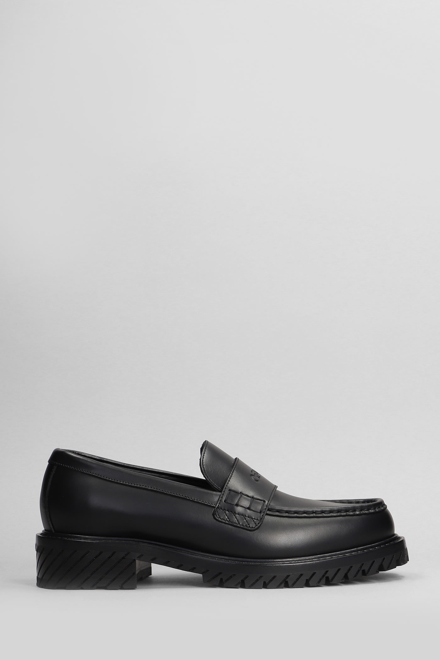 Off-white Military Loafer Loafers In Black Leather