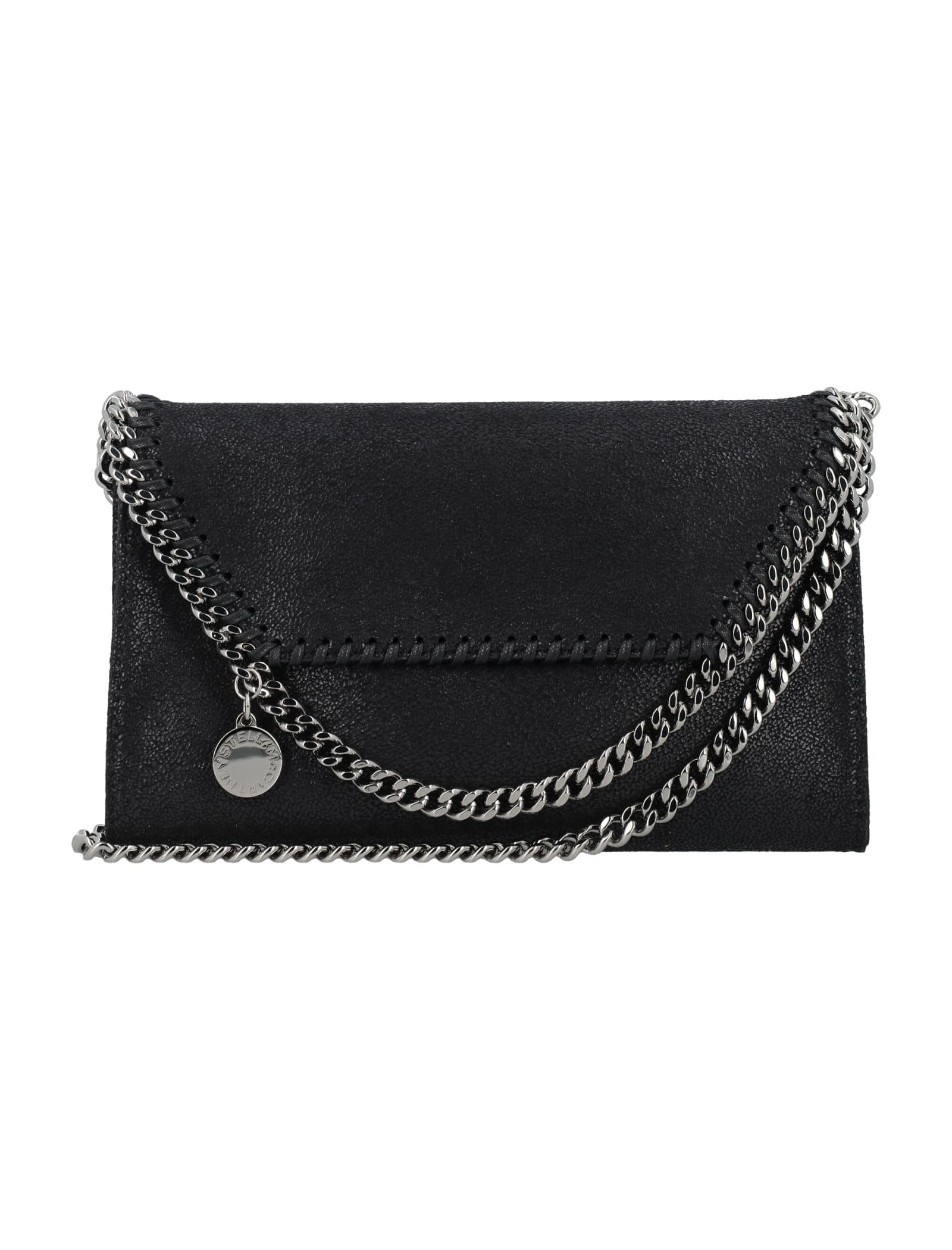 Shop Stella Mccartney Falabella Mini Crossbody Eco Shaggy Deer In Black