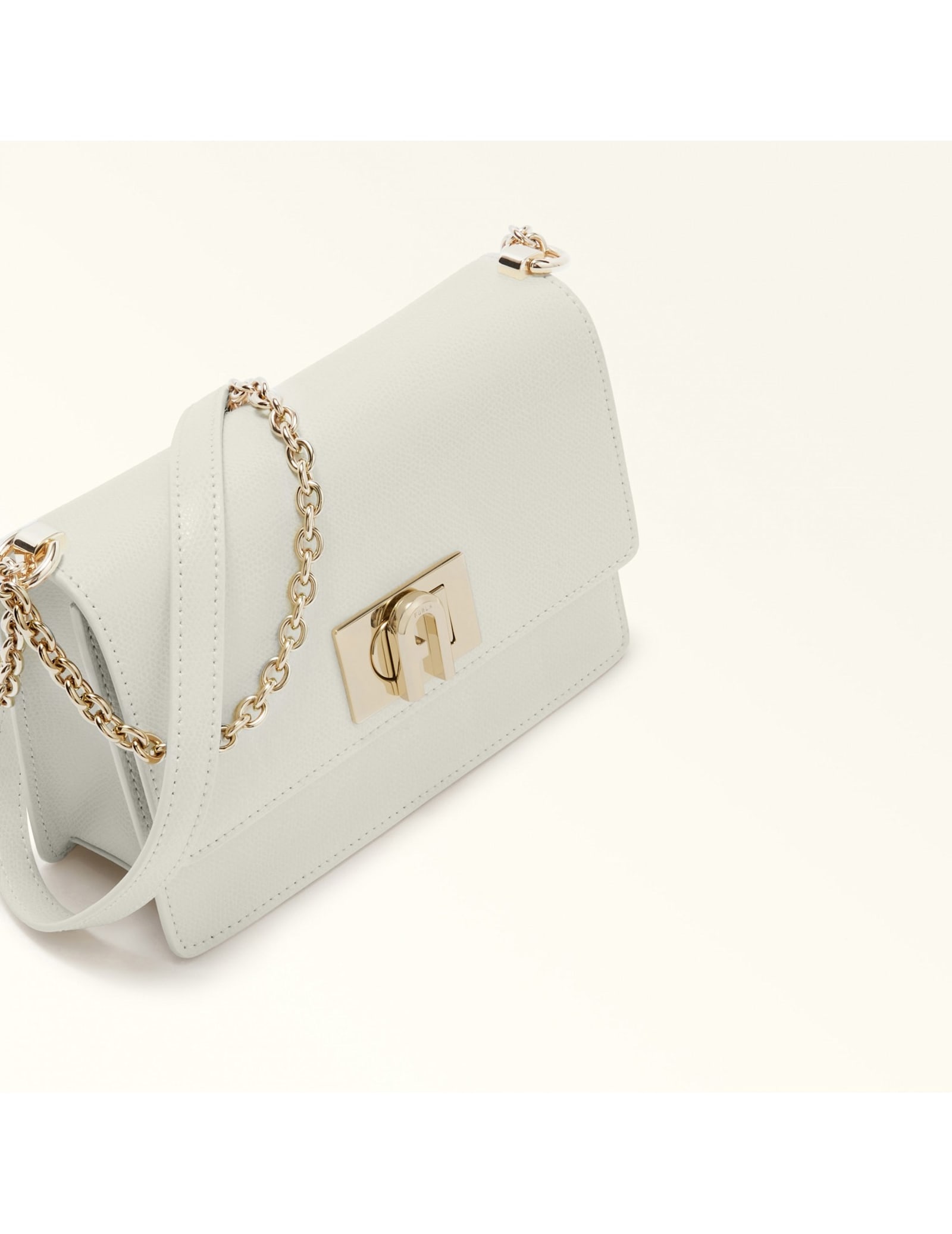 Furla 1927 Mini Leather Crossbody Bag Cream Color