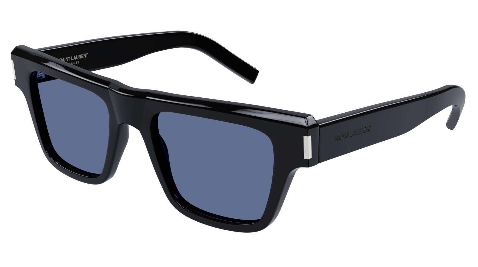 Shop Saint Laurent Sl 469 Sunglasses In Black Black Blue