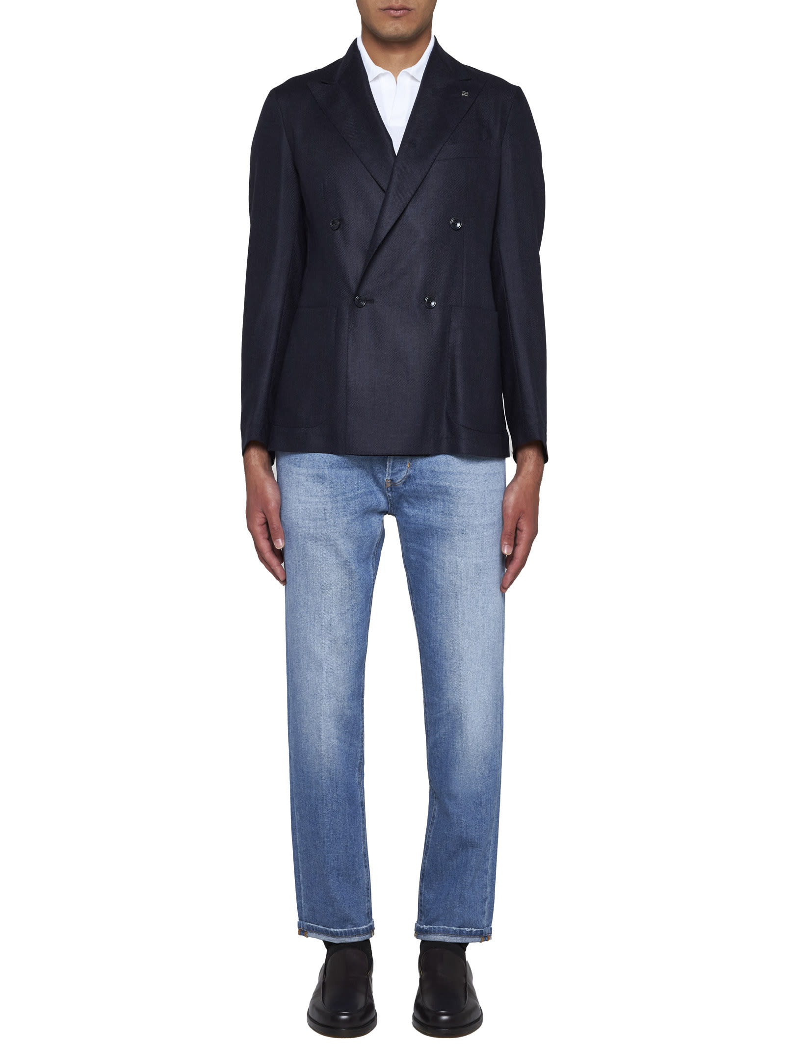 Shop Tagliatore Blazer In Blue