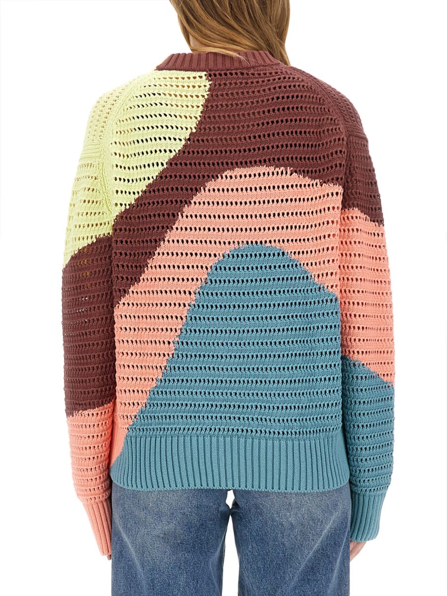 Ps By Paul Smith Ps Paul Smith Gradient Wave Knitted Cardigan In Multicolour