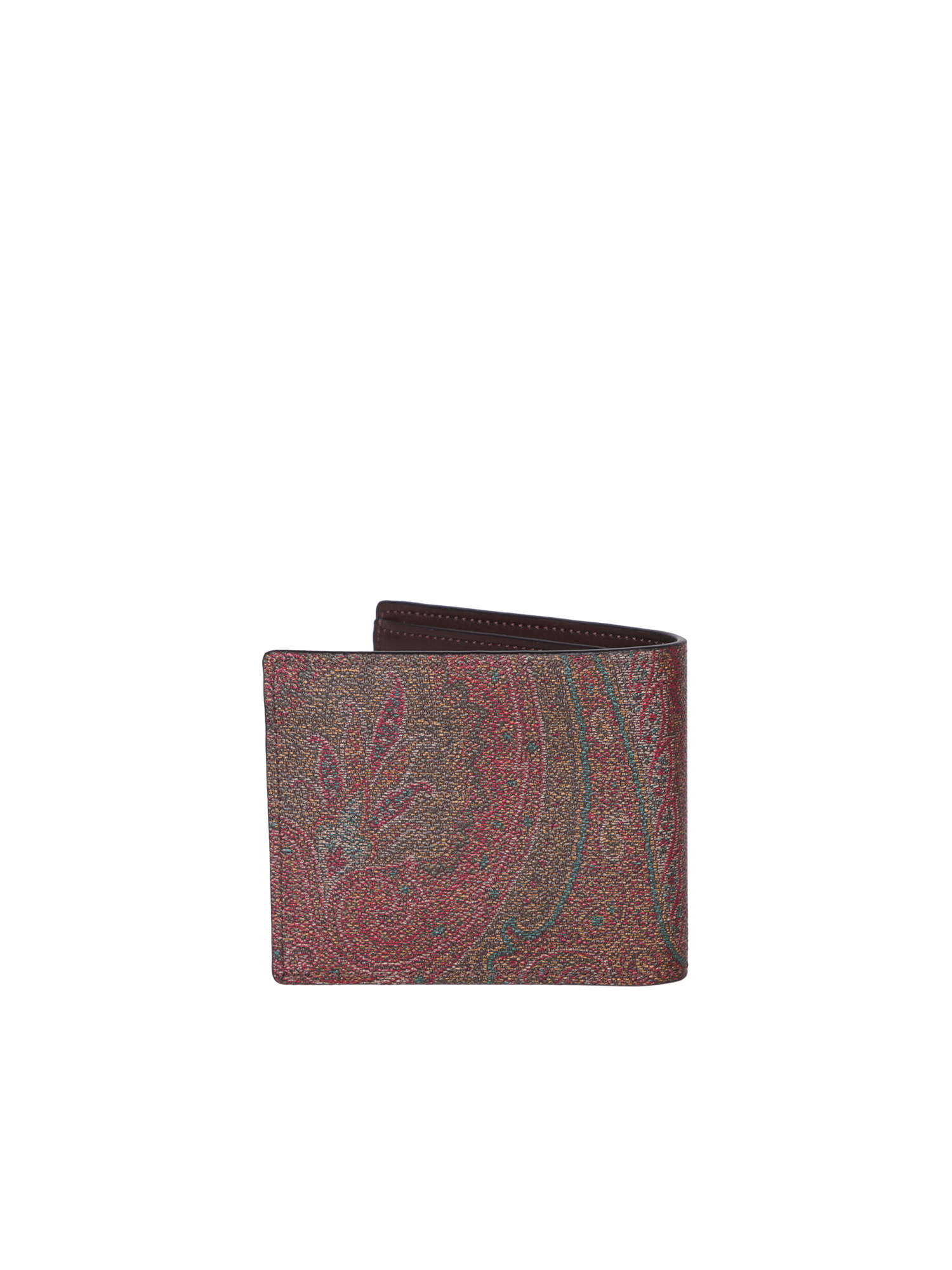 Shop Etro Arnica Paisley Multicolor Wallet In Brown