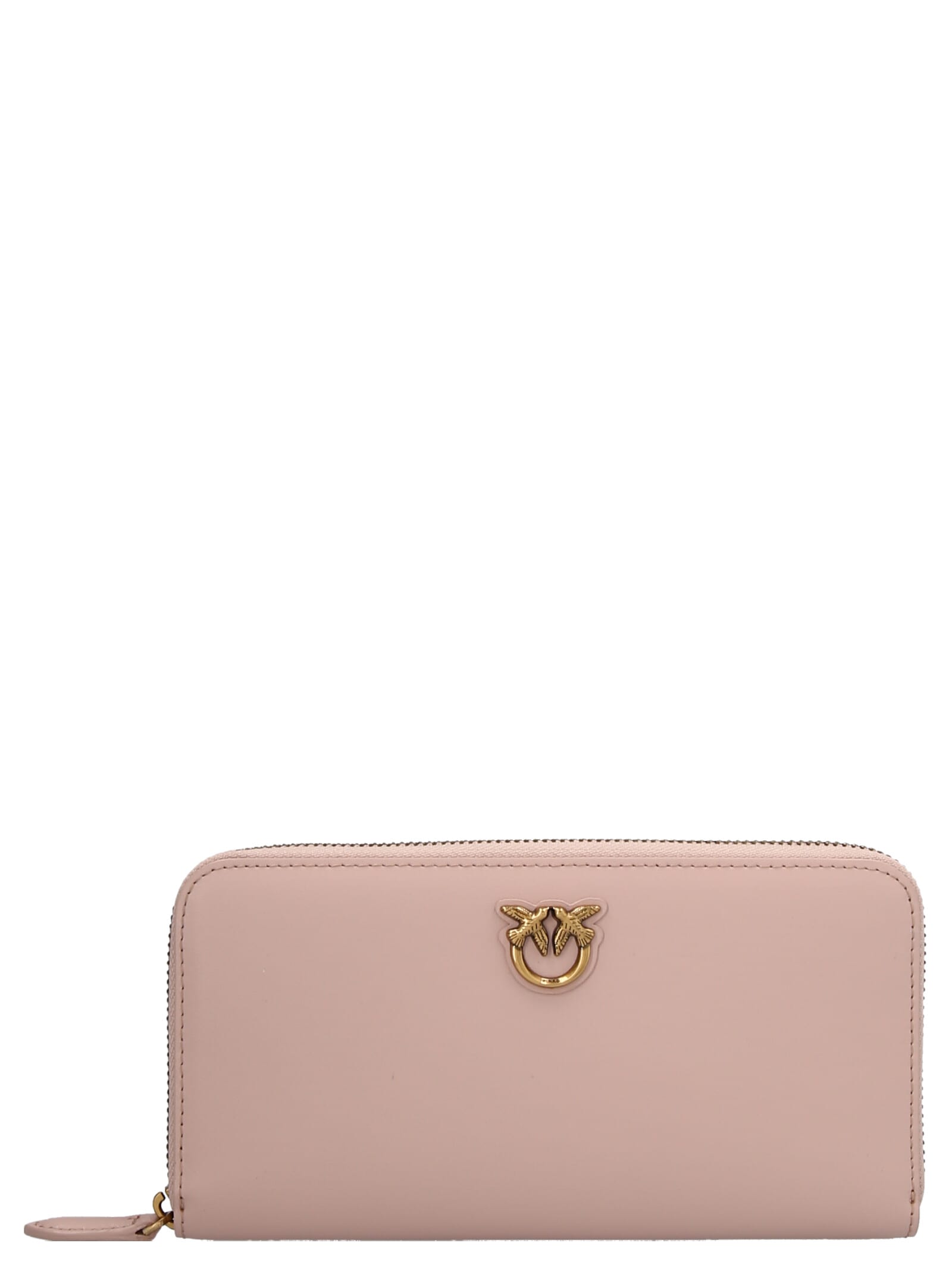 Shop Pinko Zip Around Wallet In Pale Pink