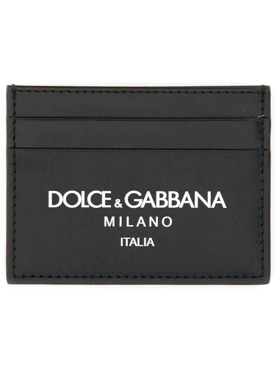 Shop Dolce & Gabbana Portacarte In Pelle In Black