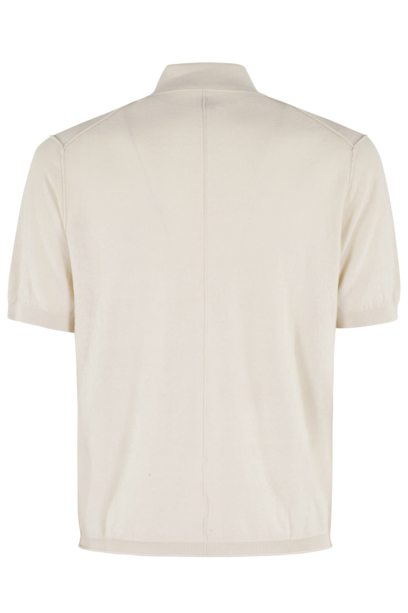 Paolo Pecora Short-sleeved Pointed Collar Shirt In Ultra-fine Cotton In Panna