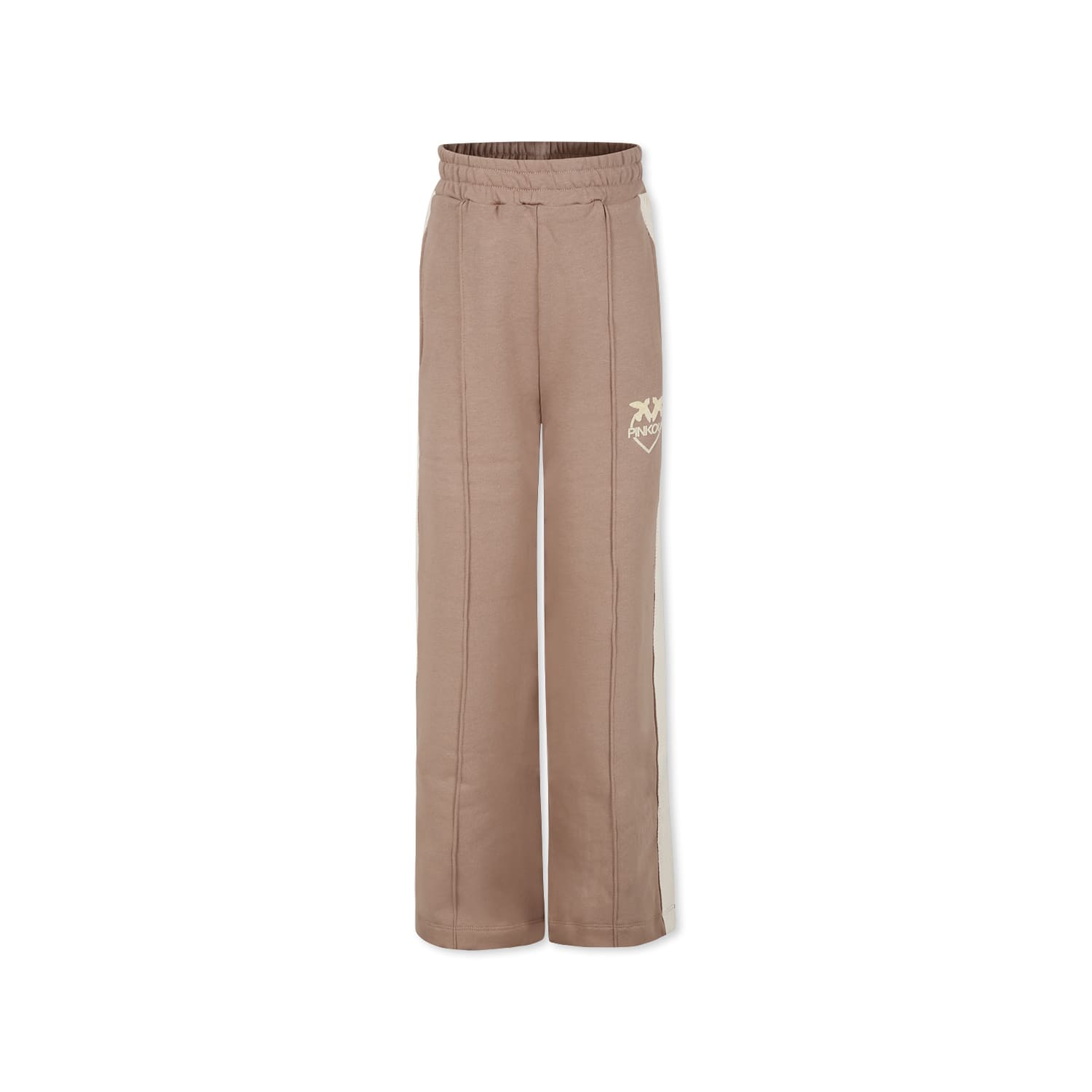 Pinko Beige Trousers For Girl With Heart In Beige