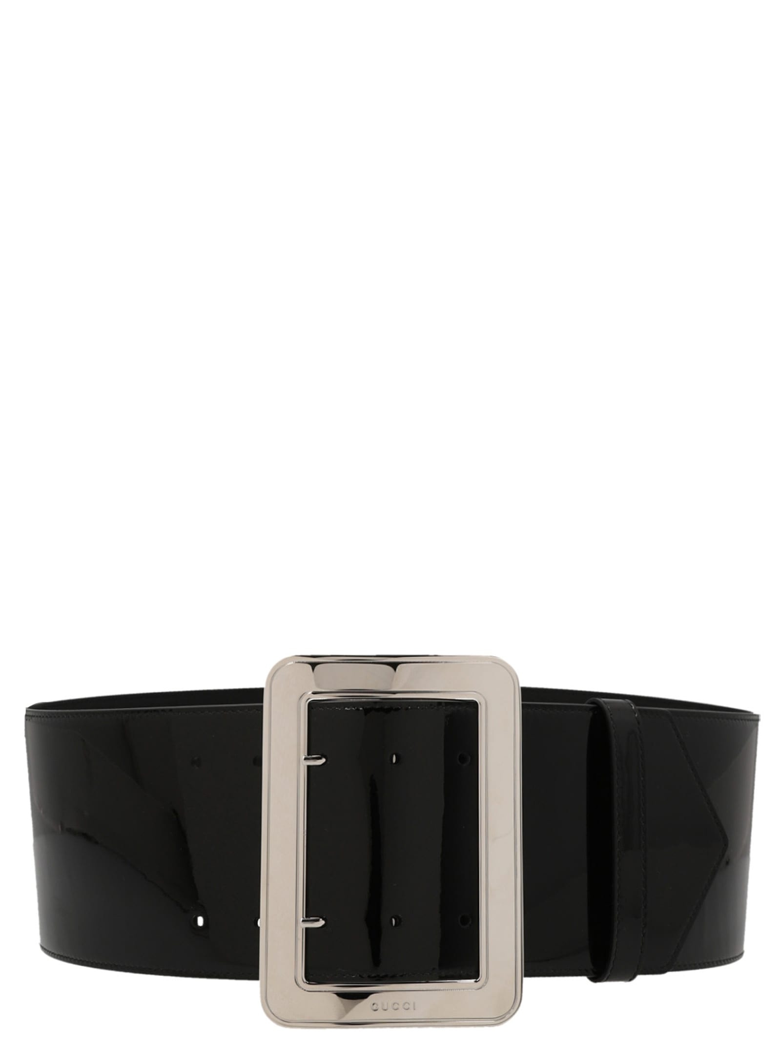 Shop Gucci Painted Leather Belt In Black