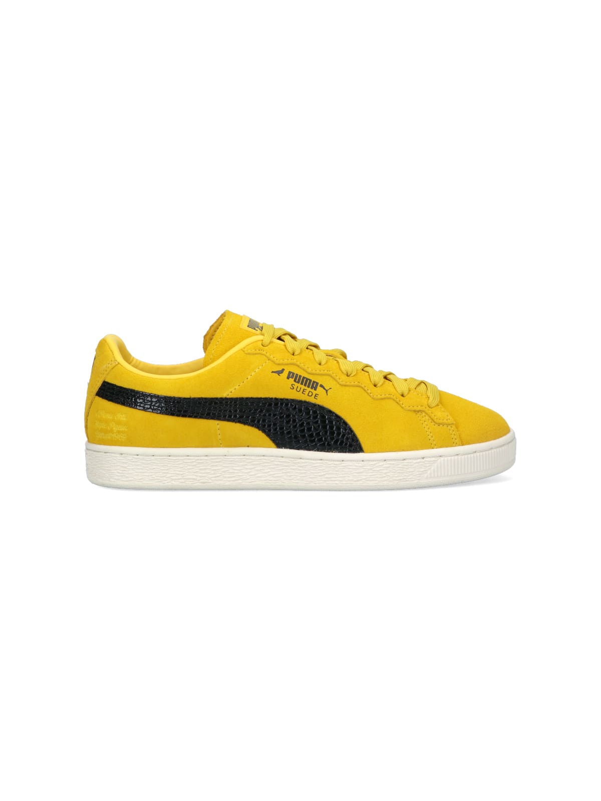 Puma Suede Staple Low-top Sneakers With Snake Effect Logo In Yellow