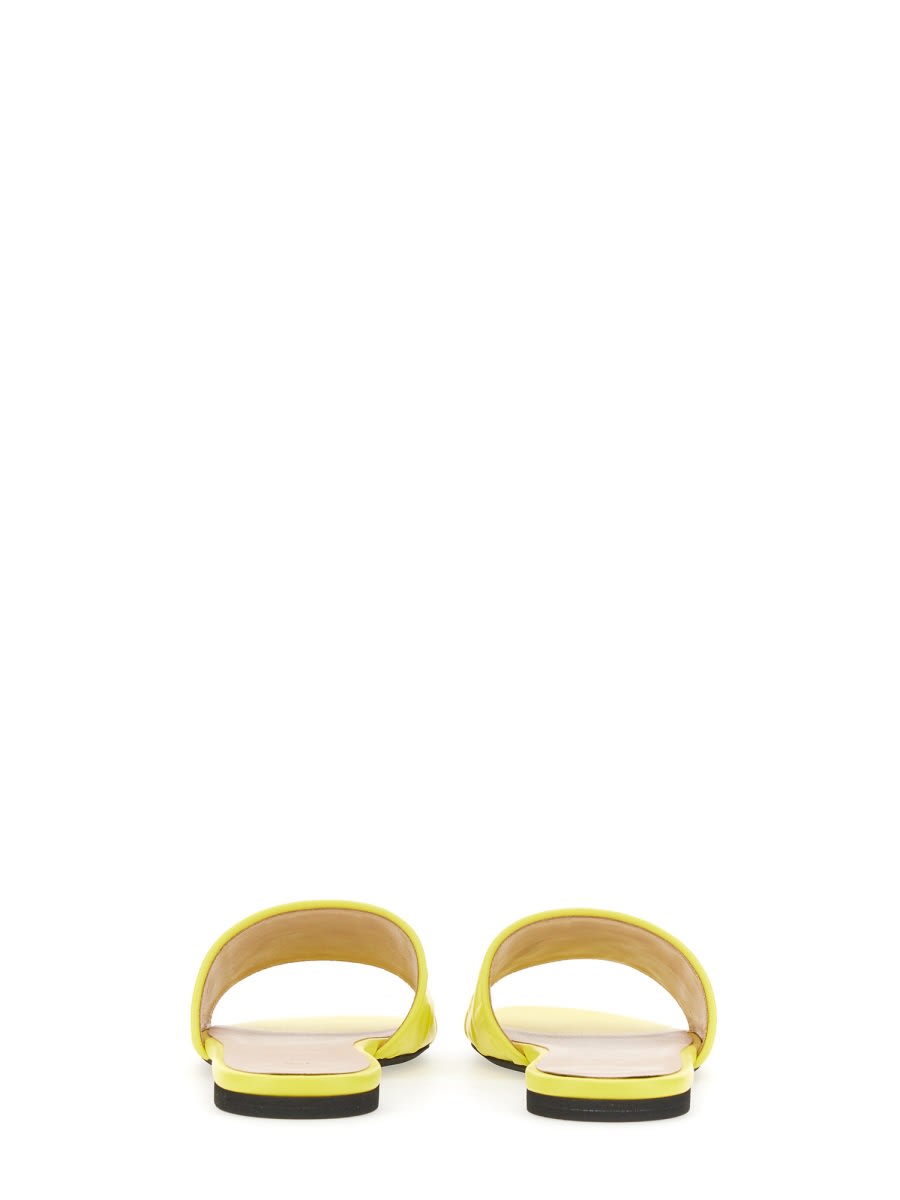 N°21 Slide Sandal With Logo In Yellow