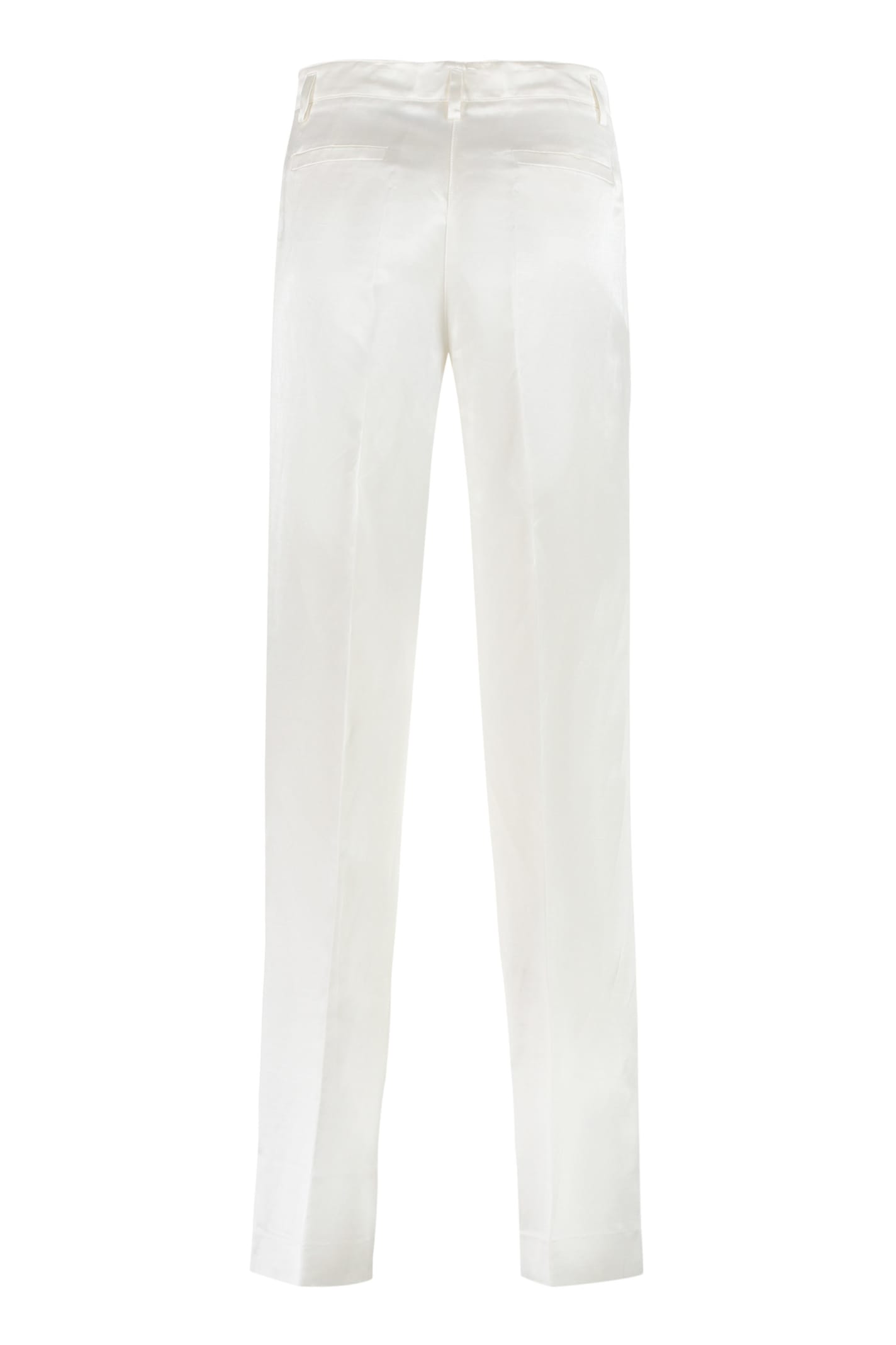 Shop P.a.r.o.s.h Viscose And Silk Trousers In Ivory