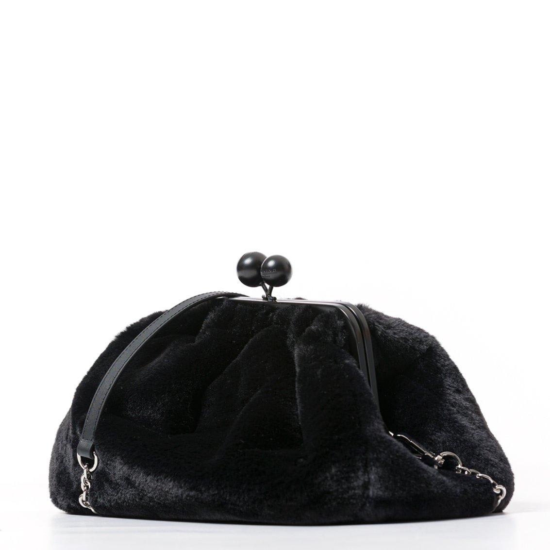 Shop Weekend Max Mara Medium Pasticcino Clutch Bag In Nero