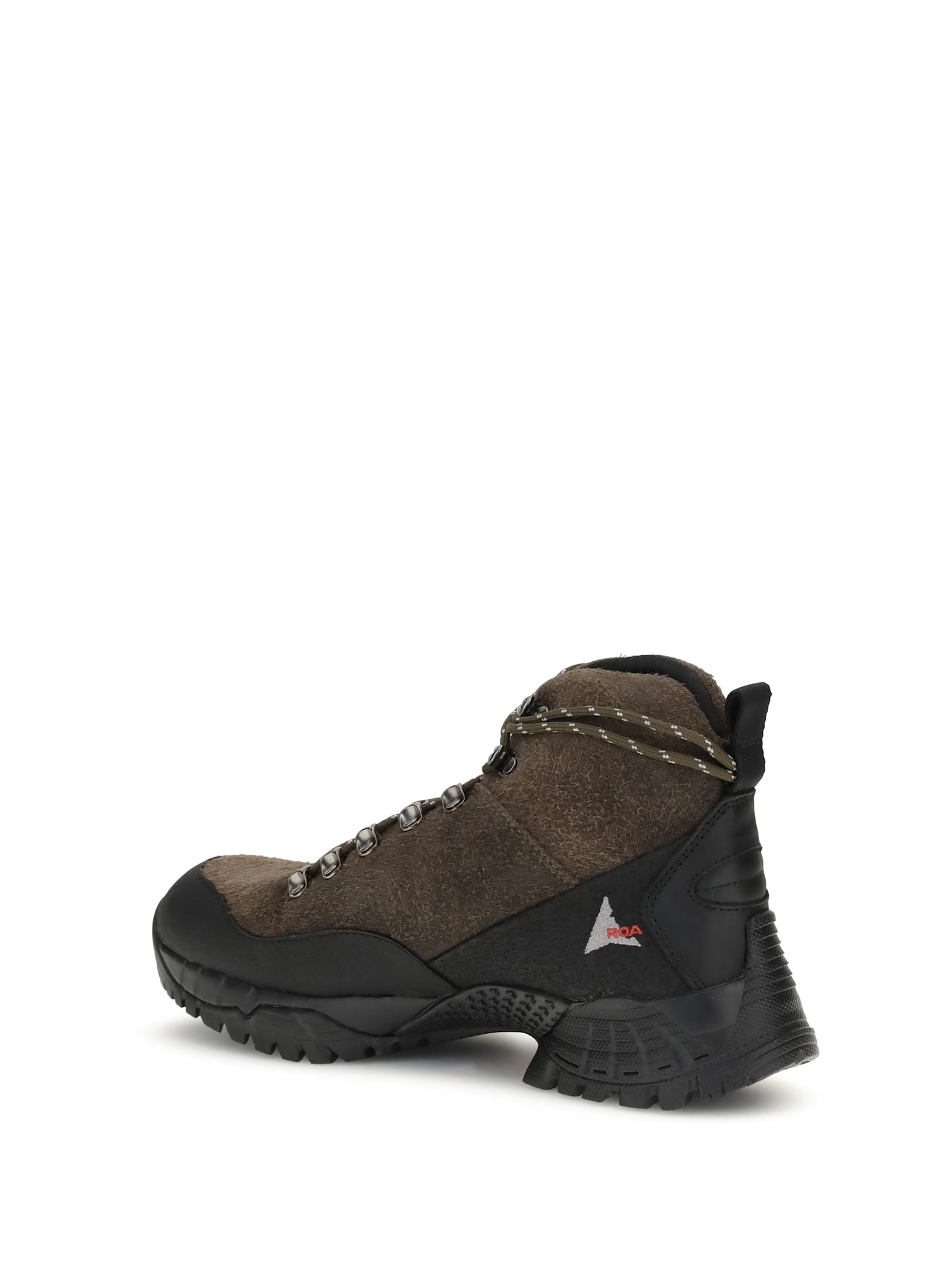 Roa Andreas Lace-up Suede-blend Boots In Brown