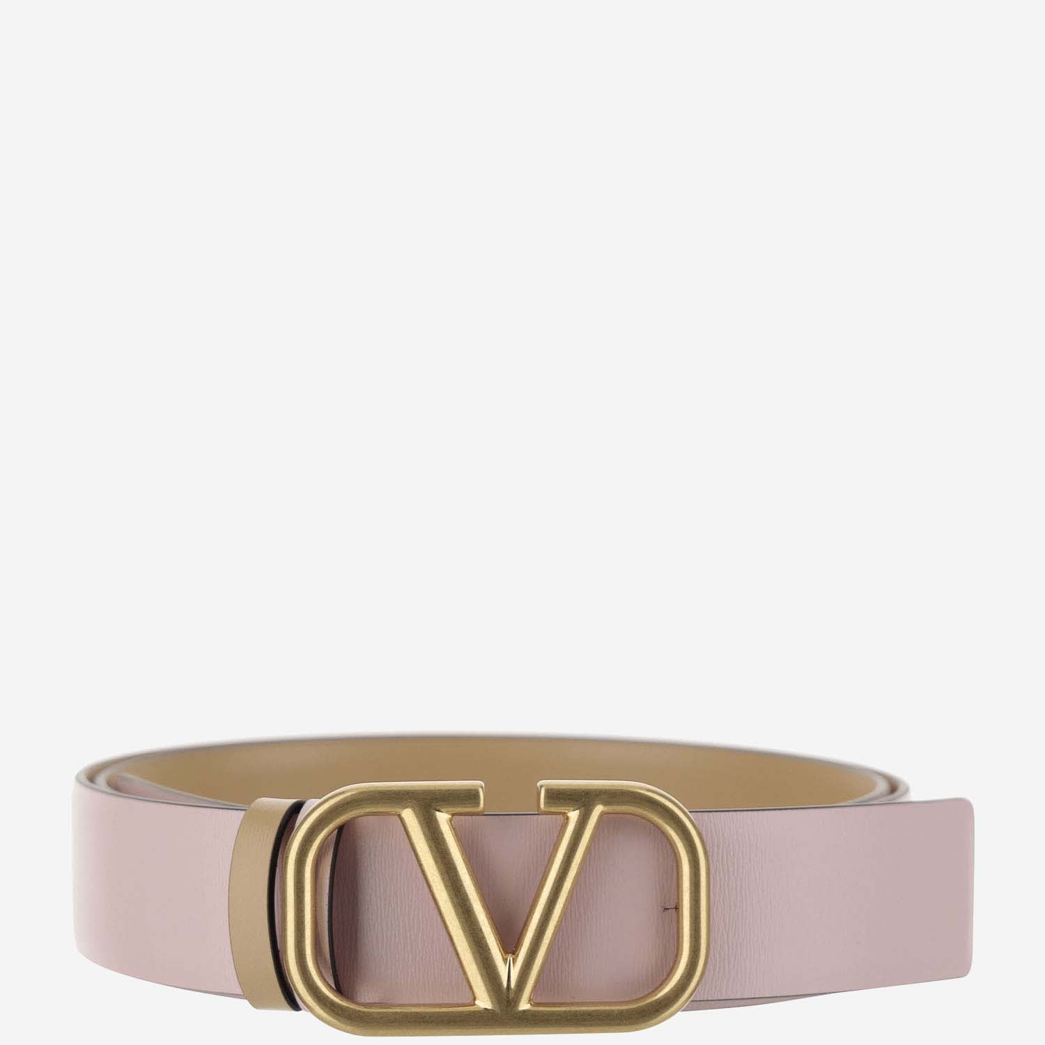 Shop Valentino Vlogo Signature Reversible Belt In Pink