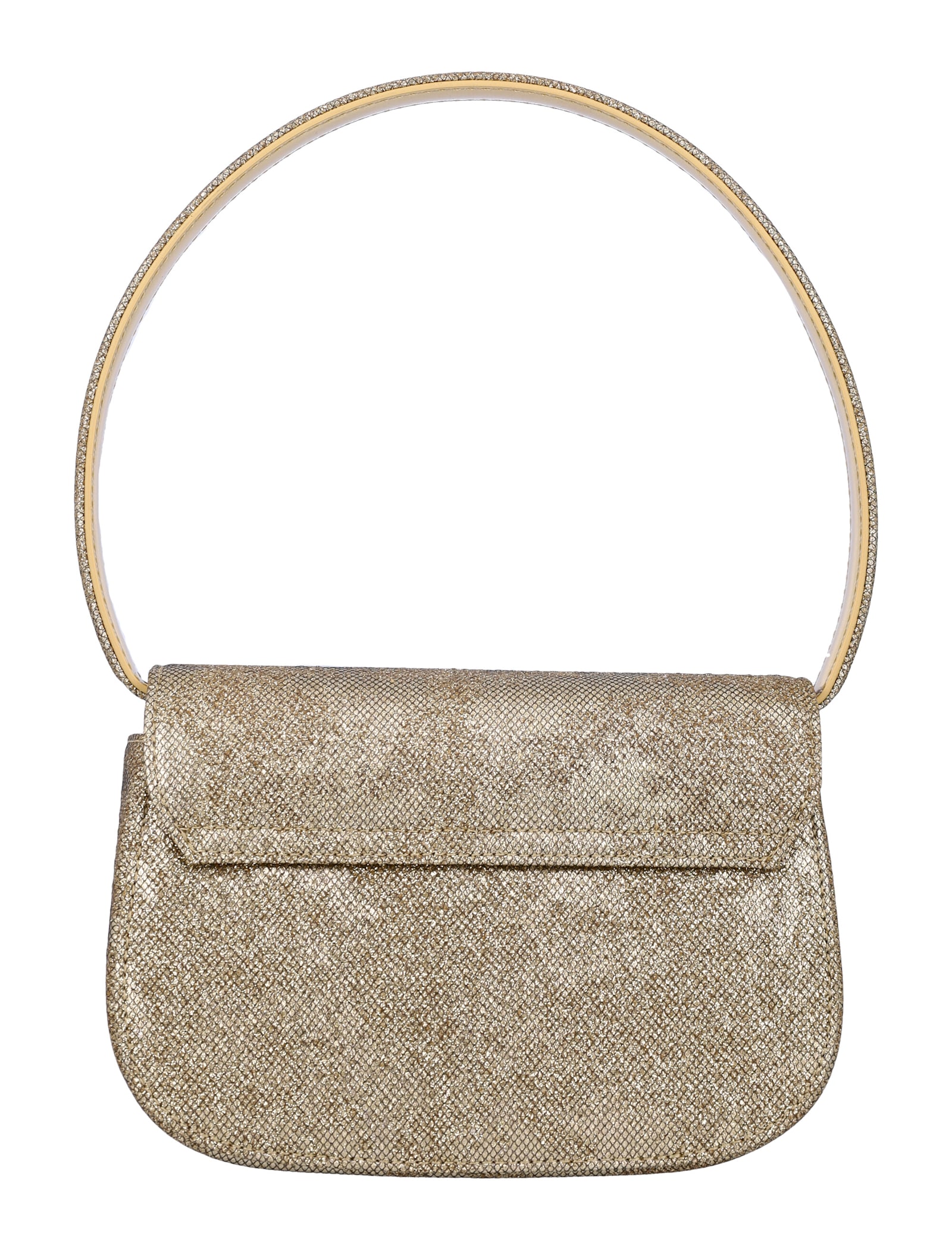 Diesel Women 1dr Glitter Fabric Shoulder Bag In Gold