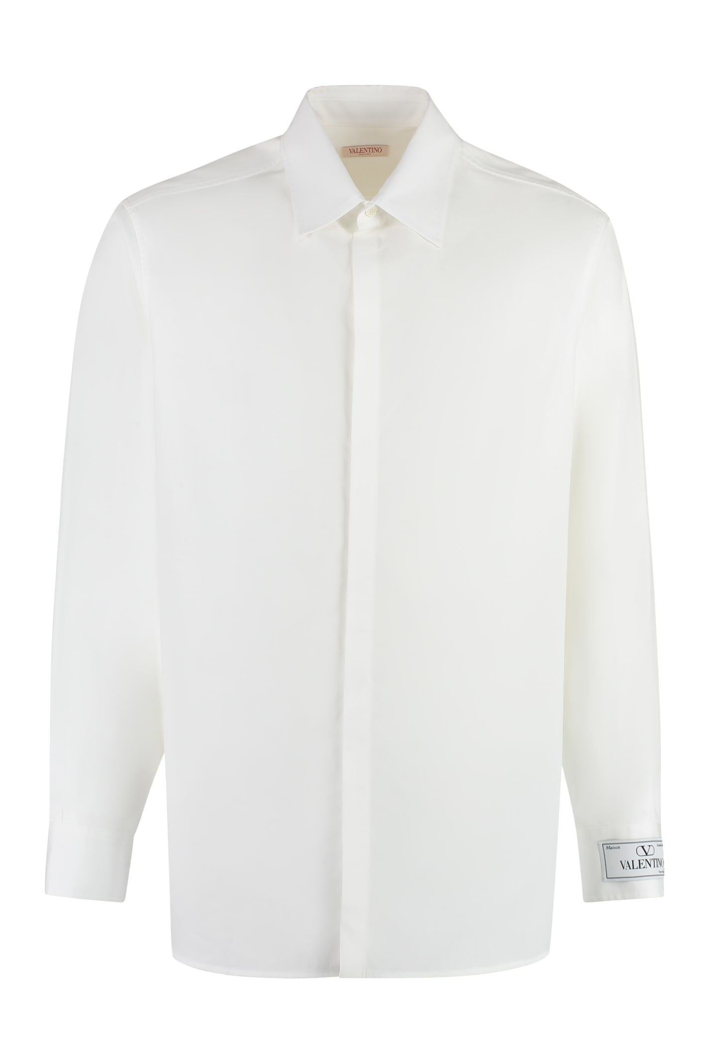 Shop Valentino Cotton Shirt In White