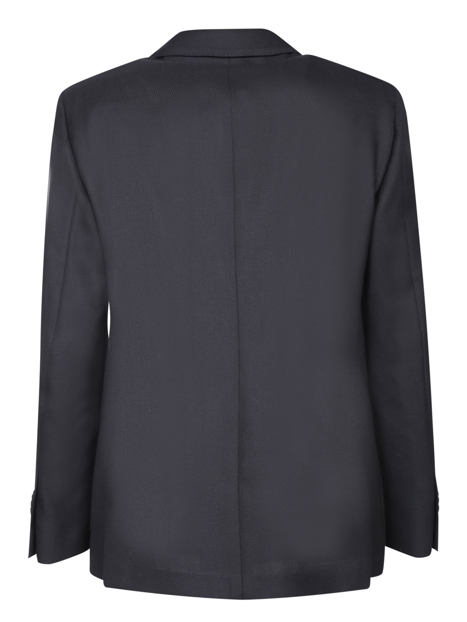 Shop Lardini Double-breasted Wool Jacket In Blue