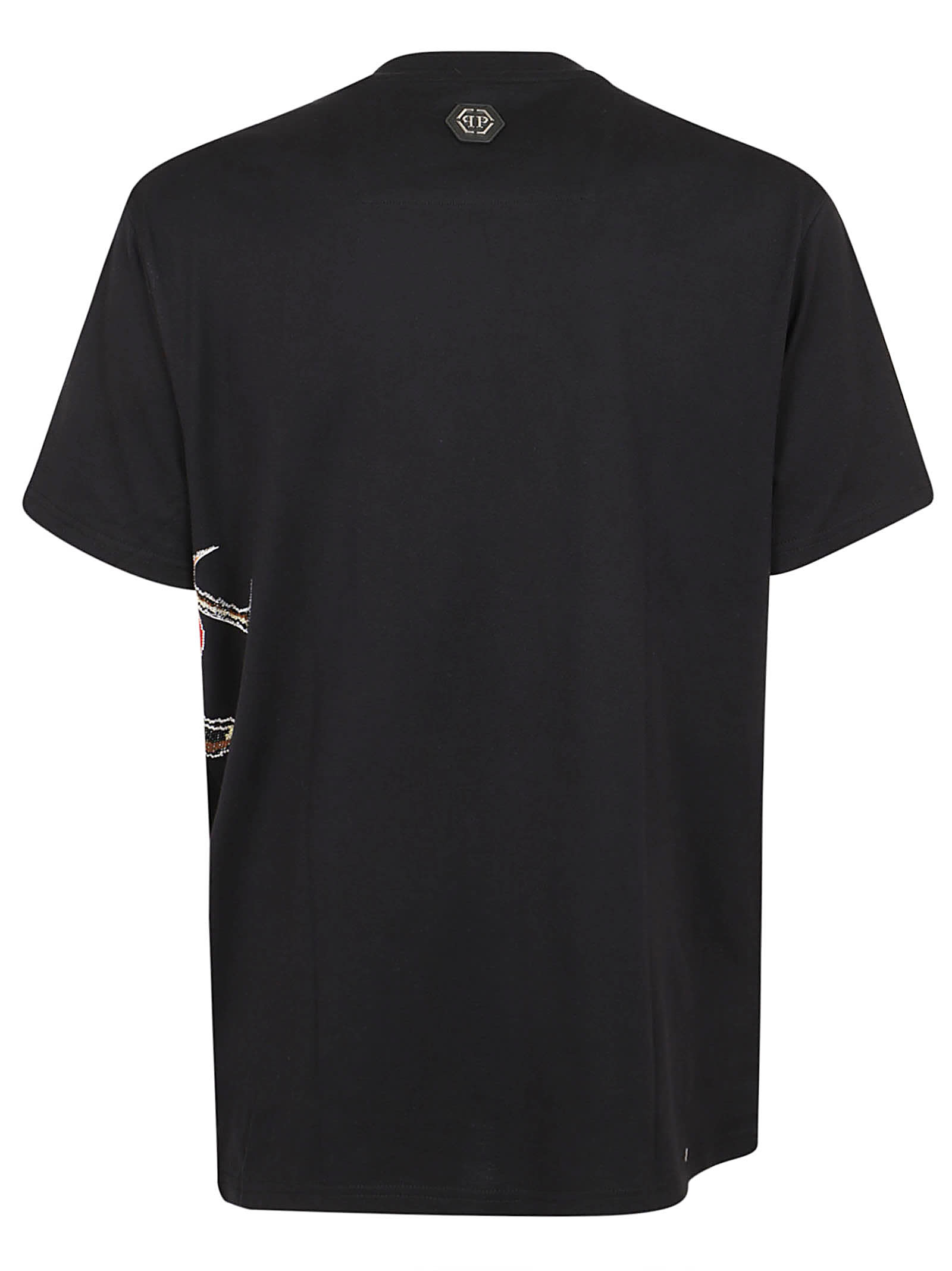 Shop Philipp Plein T-shirt Round Neck Ss With Cry In Black