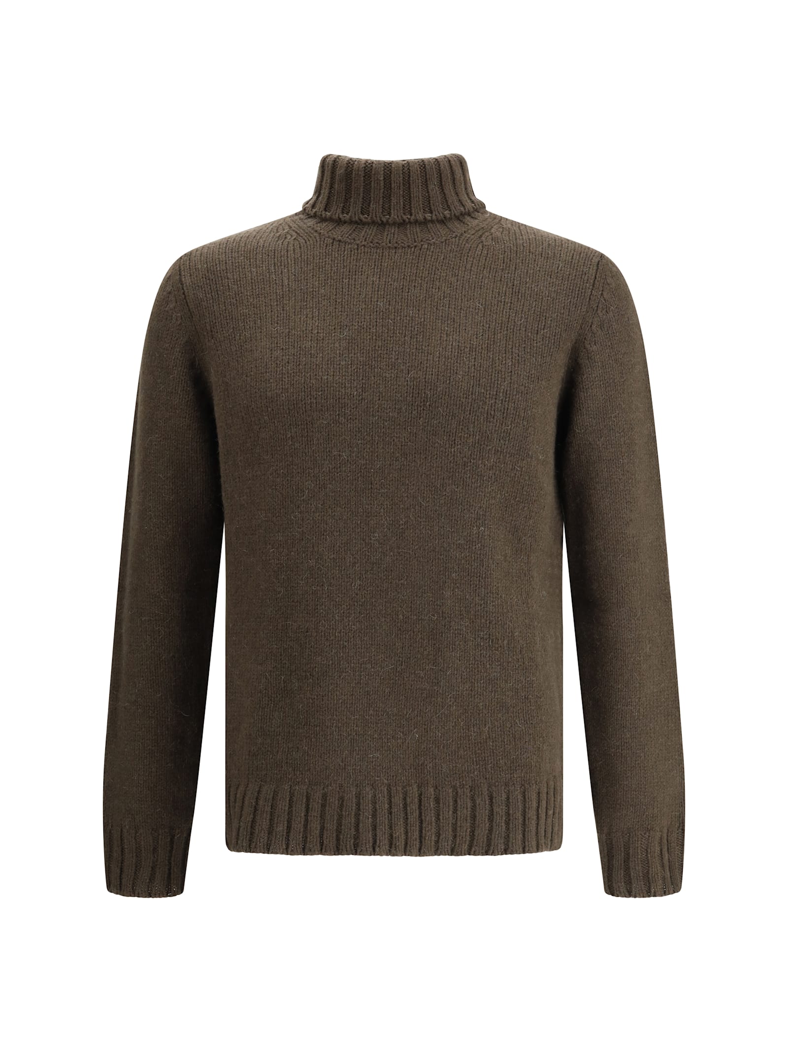 Aragona Braided-knit Turtleneck Sweater In Brown