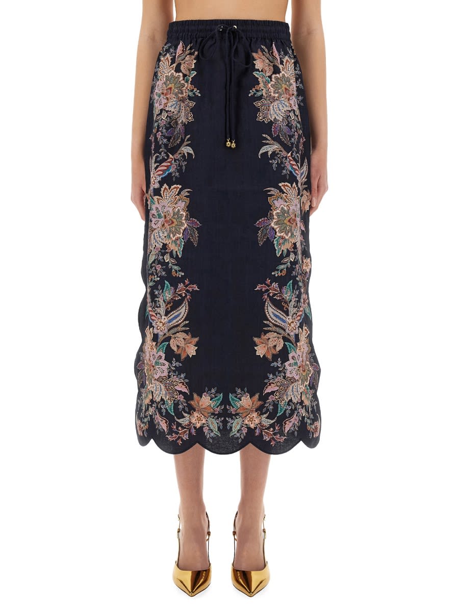 Zimmermann Rhiannon Scallop Midi Skirt