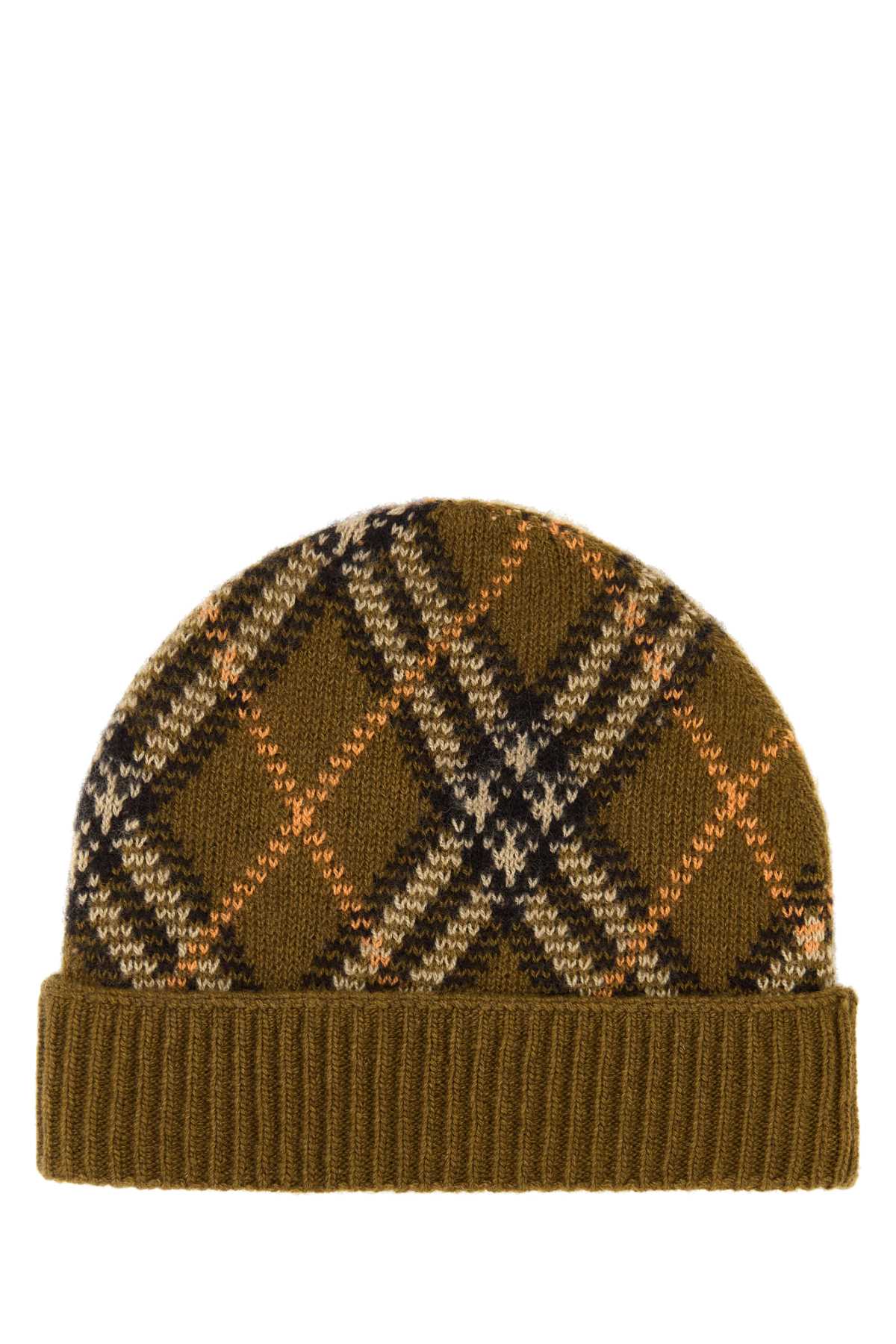 BURBERRY EMBROIDERED CASHMERE BLEND BEANIE HAT 