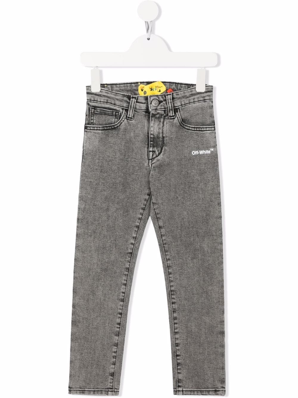Off-White Kids Grey Rubber Arrow Denim Jeans