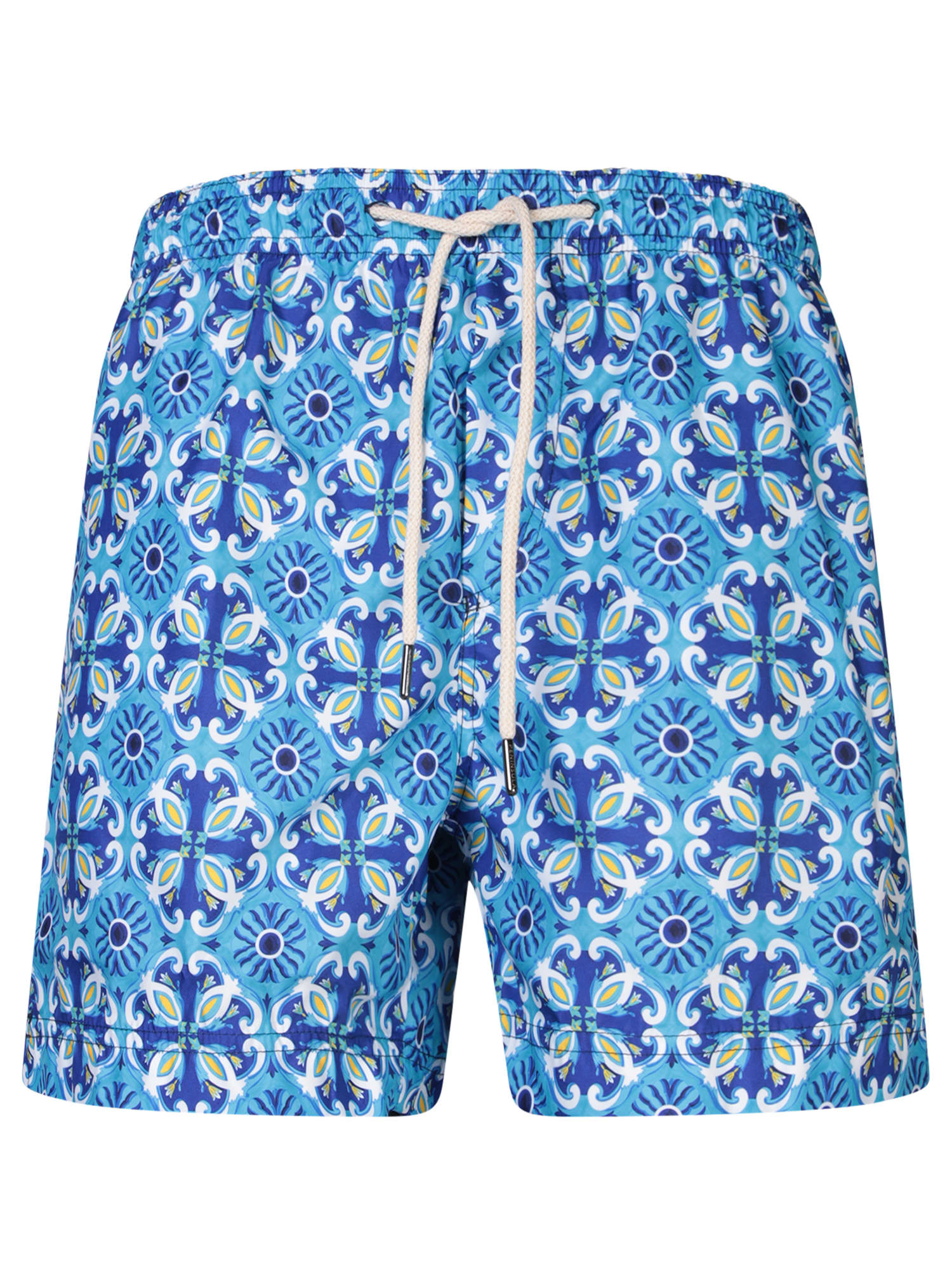 Patterned Blue Boxer Swim Shorts By Peninsula
