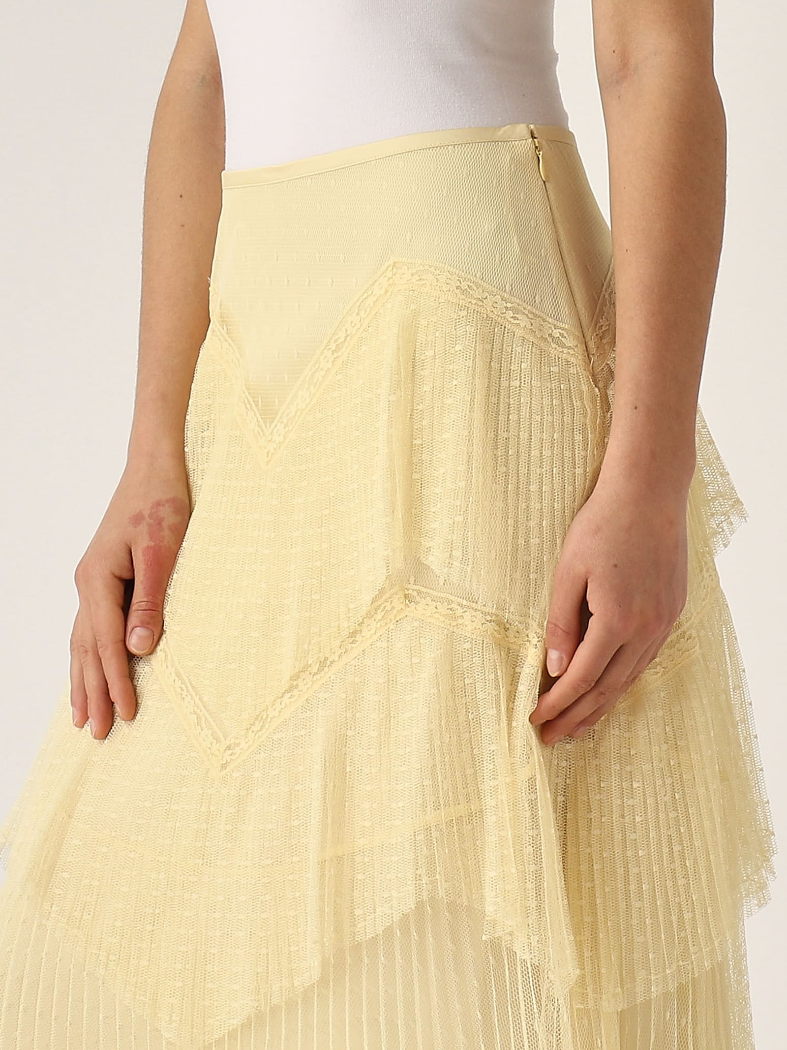 Twinset Midi Skirt In Vaniglia