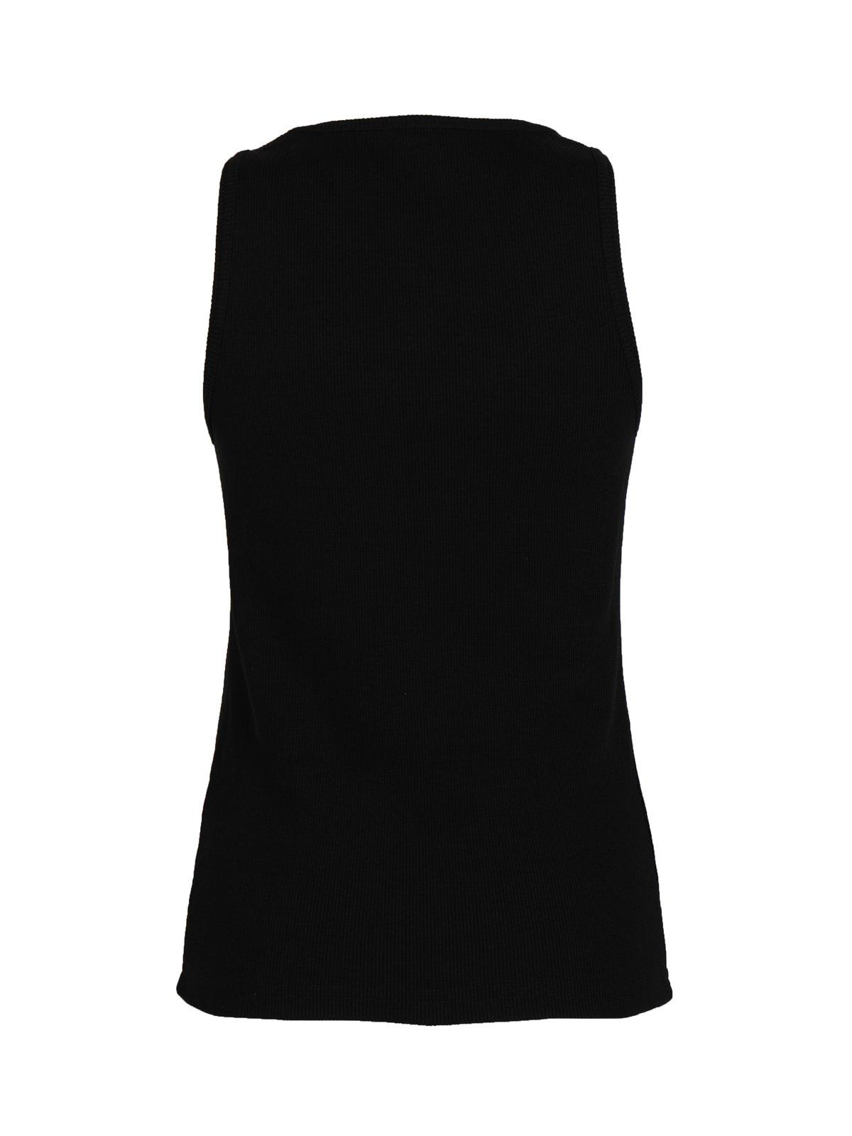 Bottega Veneta Dry Stretch Cotton Ribbed Tank Top In Black