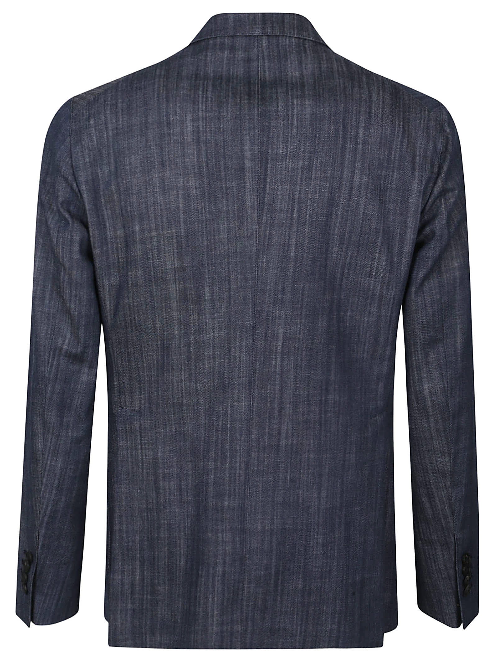 Tagliatore Double-breasted Tailored Jacket With Textured Fabric In Blu