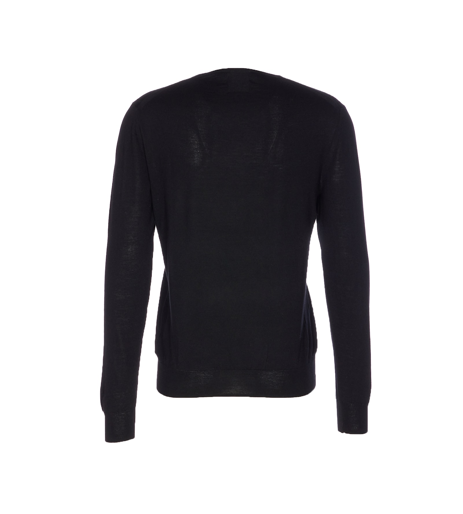 Hōsio Long-sleeve Crew-neck Sweater In Black