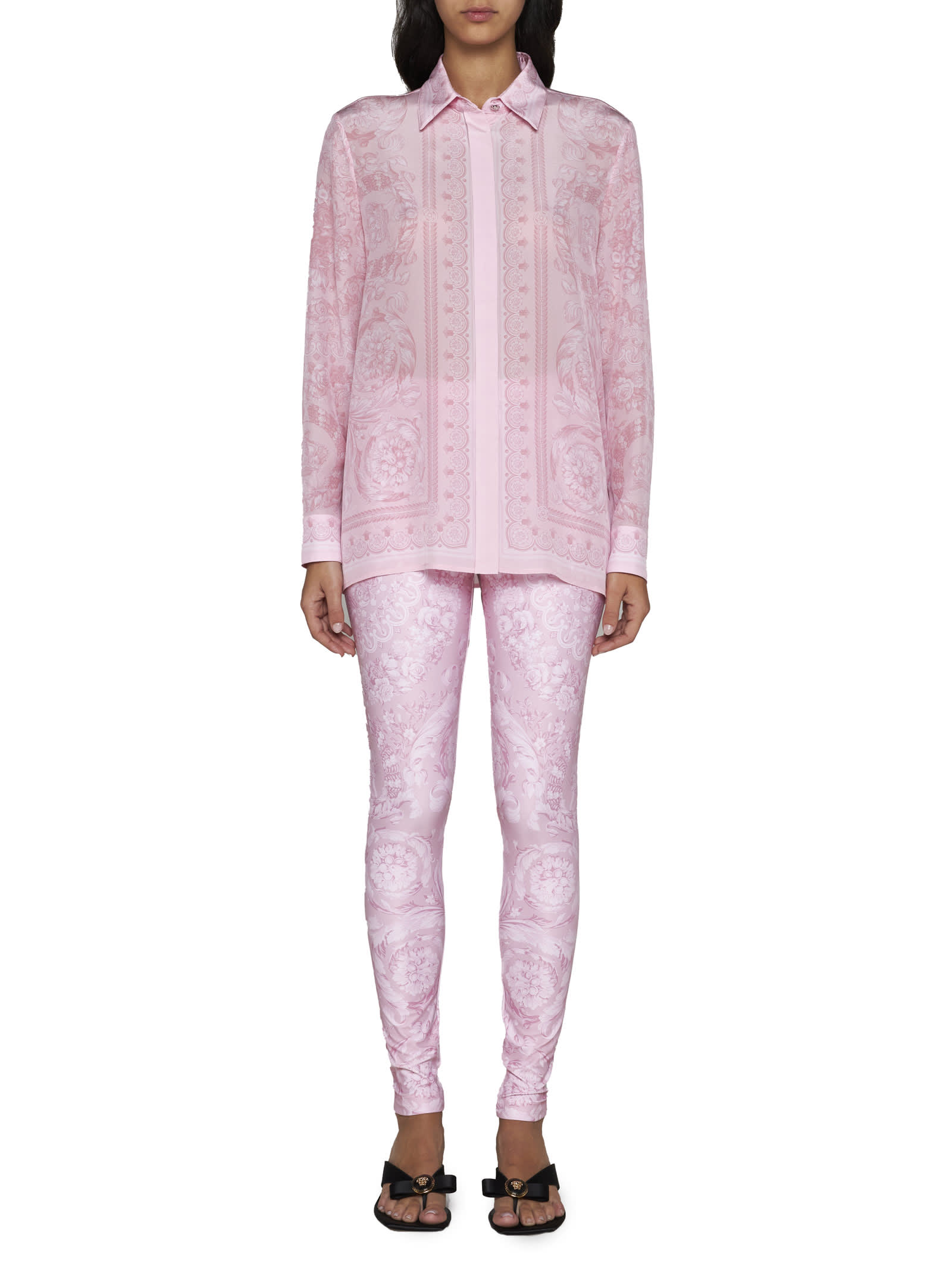 Shop Versace Shirt In Pale Pink