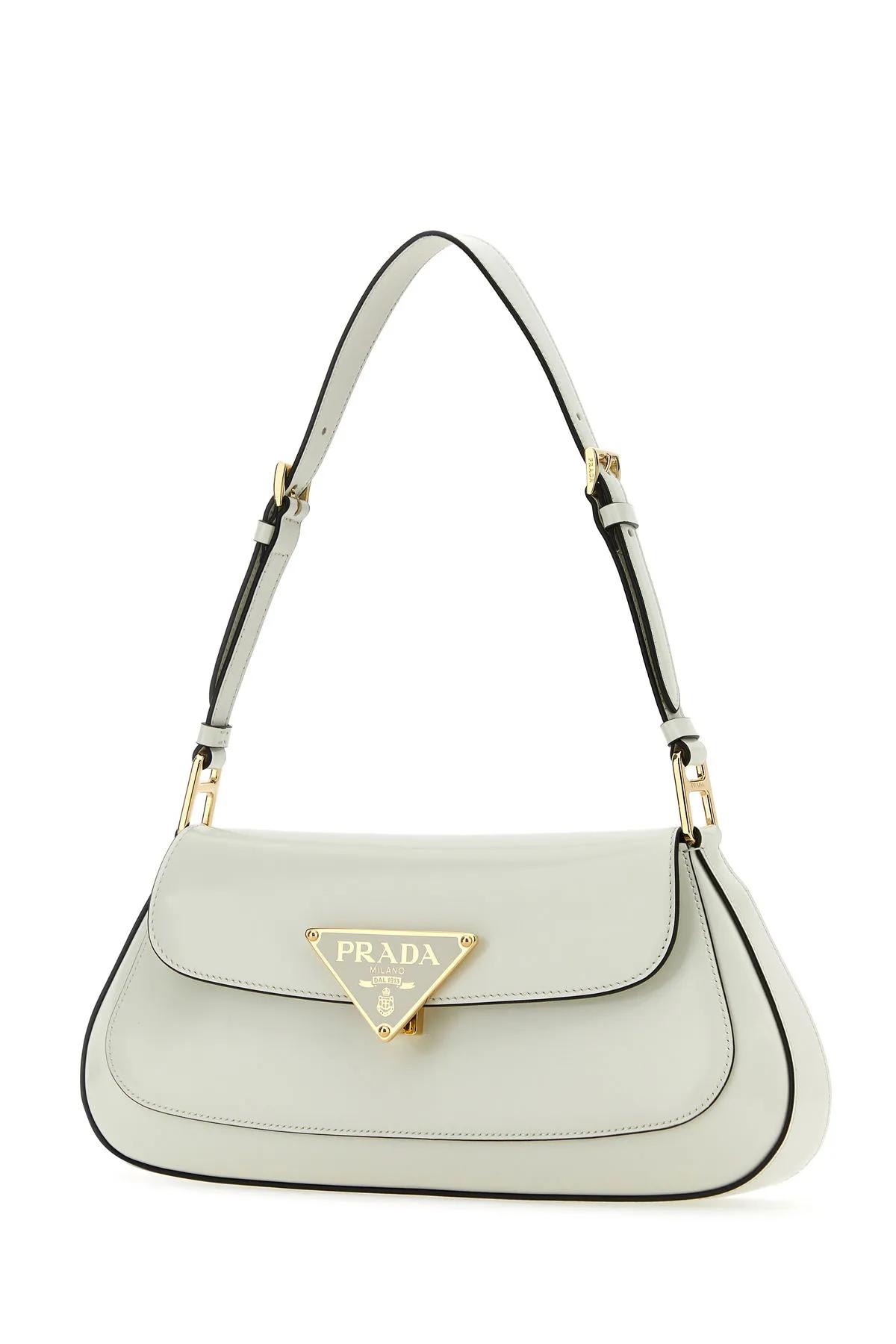 AUTH LUXURY PRADA SAFFIANO SHOULDER BAG HANDBAG 1BA189 WHITE LEATHER NEW  8050533518055