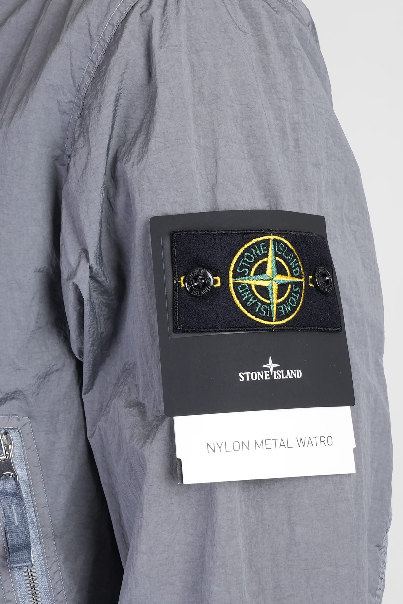 Stone Island Bomber In Grey Polyamide